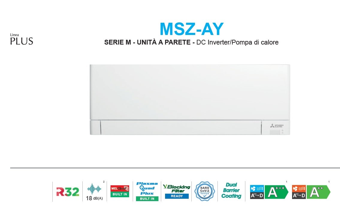 MITSUBISHI ELECTRIC MTS736530 MSZ-AY35VGKP2-E1 U.INT 3,5KW WIFI P.QUAD