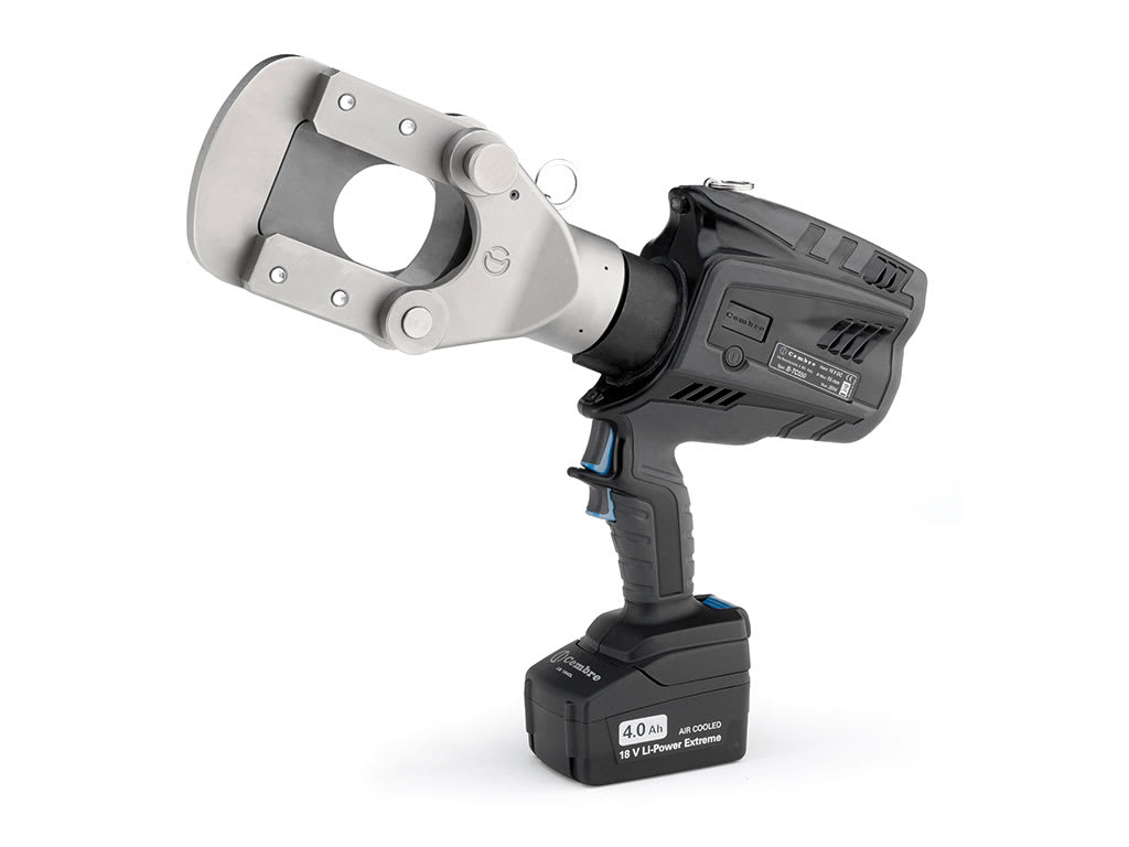 CEMBRE SPA - CEMB-TC550 UTENSILE OLEODINAMICO A BATTERIA TRANCIAFUNI, A PISTOLA, ADATTO PER CONDUTTORI E FUNI IN Cu, Al, ALDREY, ACCIAIO E ALLUMINIO-ACCIAIO CON Ø MAX 55MM