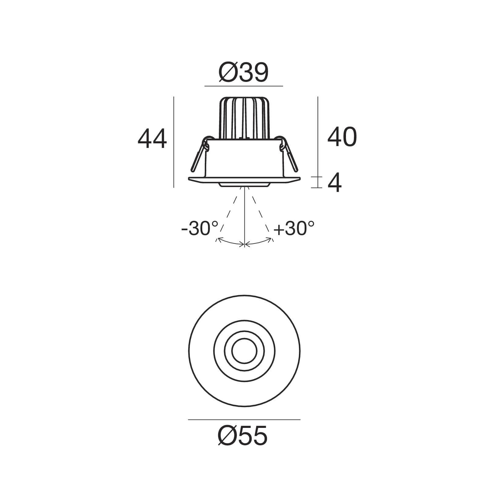 LINEA LIGHT (ILED) ILDC-K200007 DIFF. VOJO/RIVE T. PC OPALINO 2M