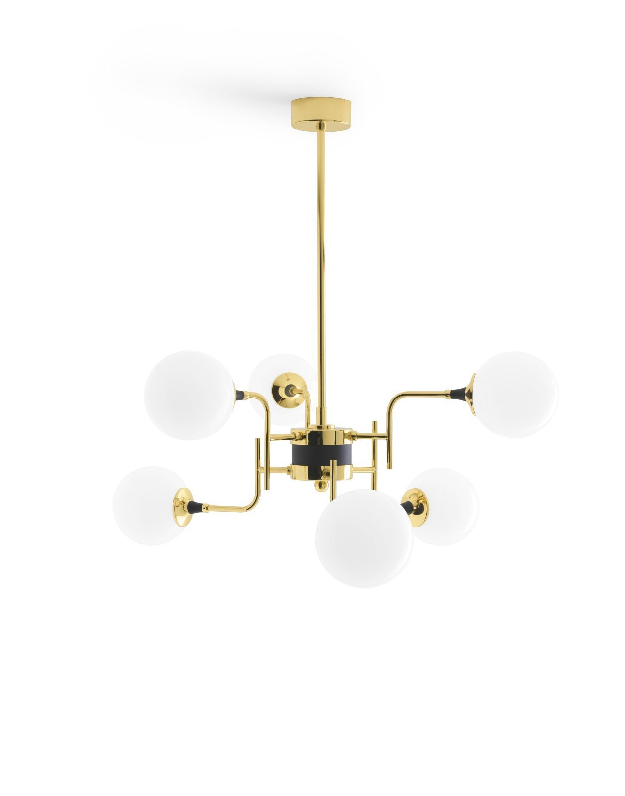 LINEA LIGHT-STILNOVO - SNV9556 GALASSIA SOSP.6 LUCI OTTONE DORATO