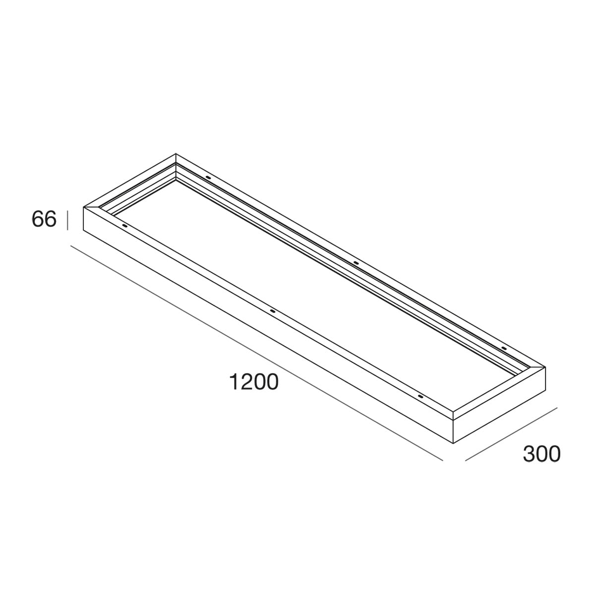 NOVALUX SPA NOX113611.01 BACKLIT: BOX PER INST. PLAF. 1200X300 BI