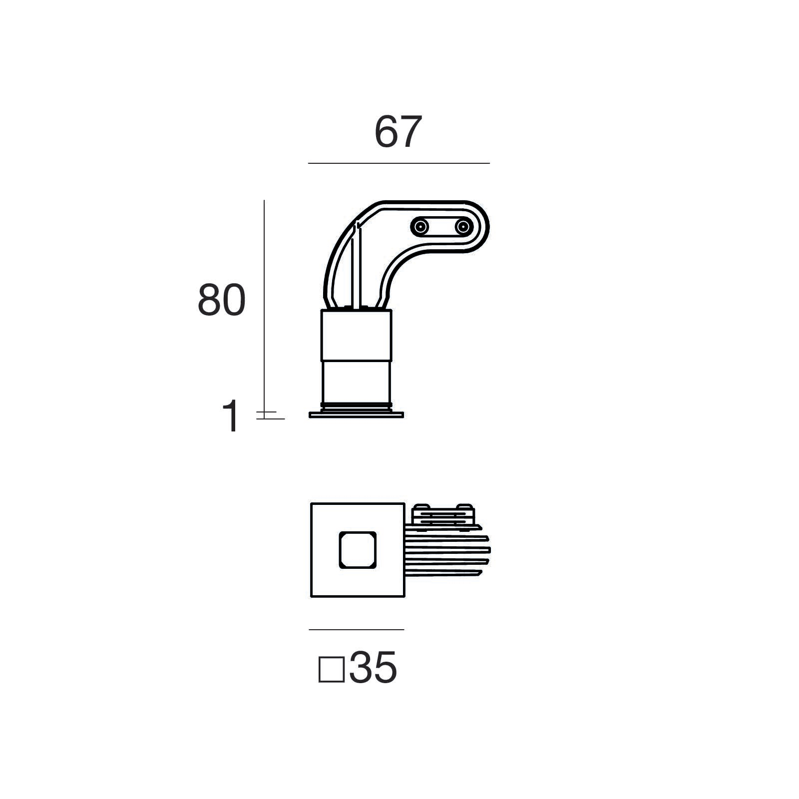LINEA LIGHT (ILED) ILD90415W60 VOS-Q 40 4W CRI80 1L QUADRO NG