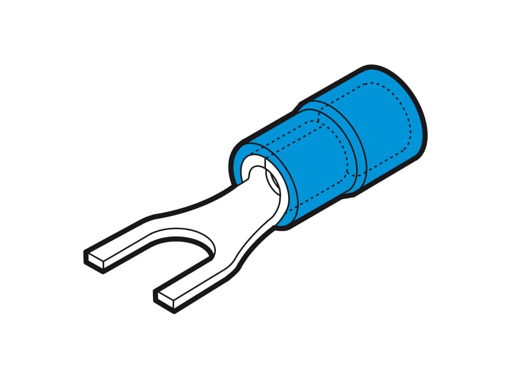 CEMBRE SPA - CEMBF-U5/2 CAPOCORDA BLU A FORCELLA VITE 5MM B=12,0