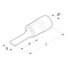 CEMBRE SPA - CEMBKY-PP12 CAPOCORDA A PUNTALE PIATTO RINFORZATO ANTIVIBRANTE, PREISOLATO IN PA6.6, BLU, PER CONDUTTORI IN RAME, HALOGEN FREE, SEZIONE 1,5-2,5mmq 13x3mm