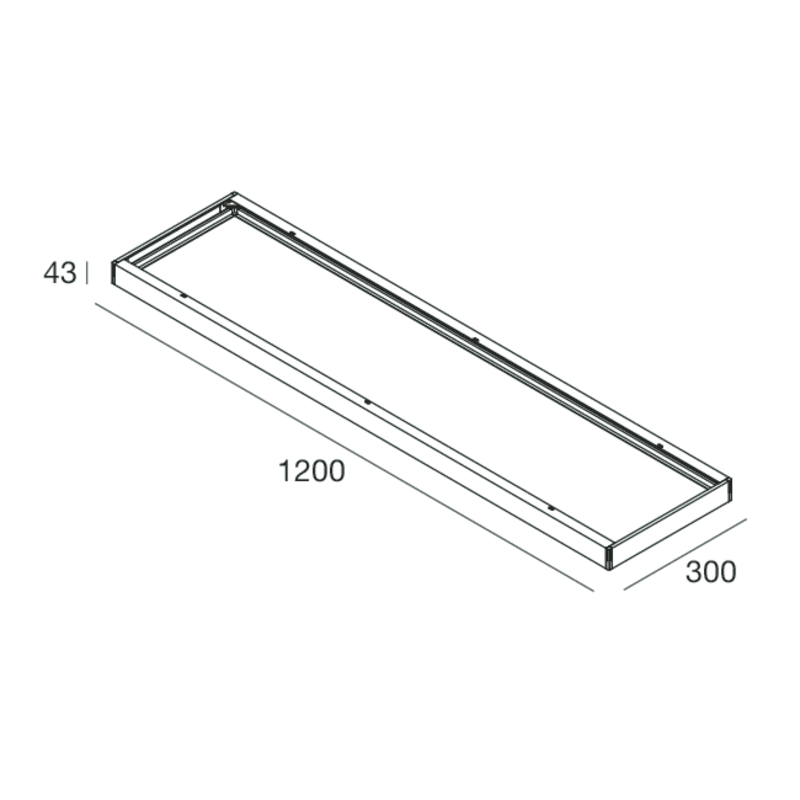 NOVALUX SPA - NOX102087.01 BOX PER INSTALLAZIONE A PLAFONE 1200X300: Kit da assemblare, non installabile a parete. Idoneo per l?alloggiamento del kit di emergenza (102025.99/102