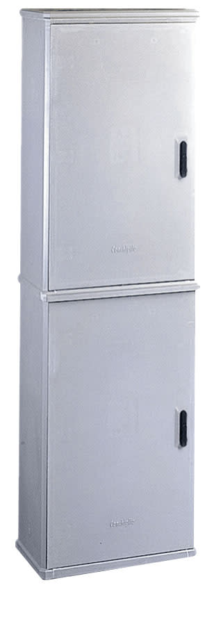 CONCHIGLIA - CON074109943 Serie BVT-BVN - Armadio in vetroresina a 2 vani, con serratura, dim. 546 x 1770 x 308 mm (BxAxP)