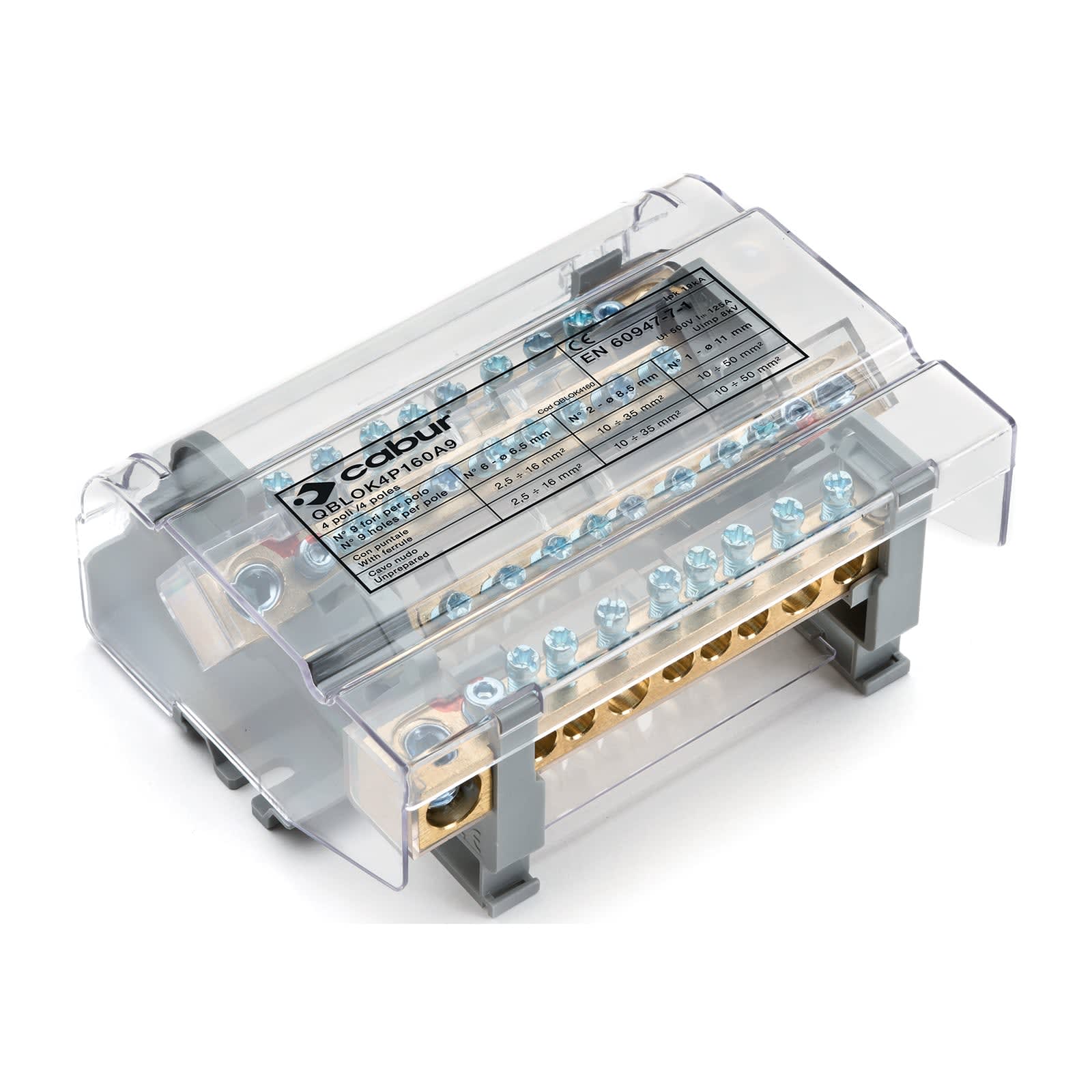 CABUR SRL - CBRQBLOK4160U QBLOK4P160A9-U MORSETTIERA 160A 9F B.U.