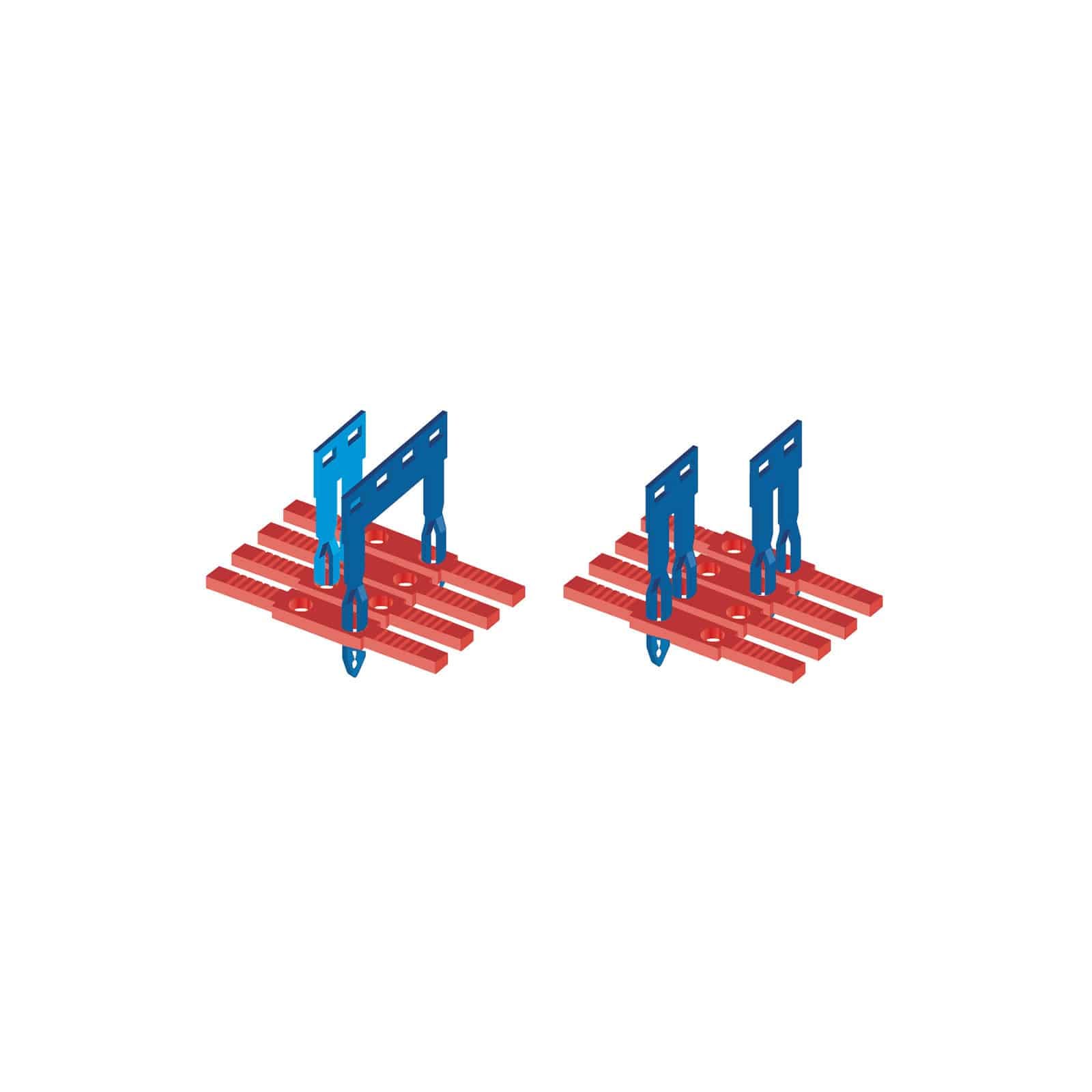 CABUR SRL CBRPTP02D10R PTP/2D/10/R PONTE A PETTINE ROSSO 10POLI