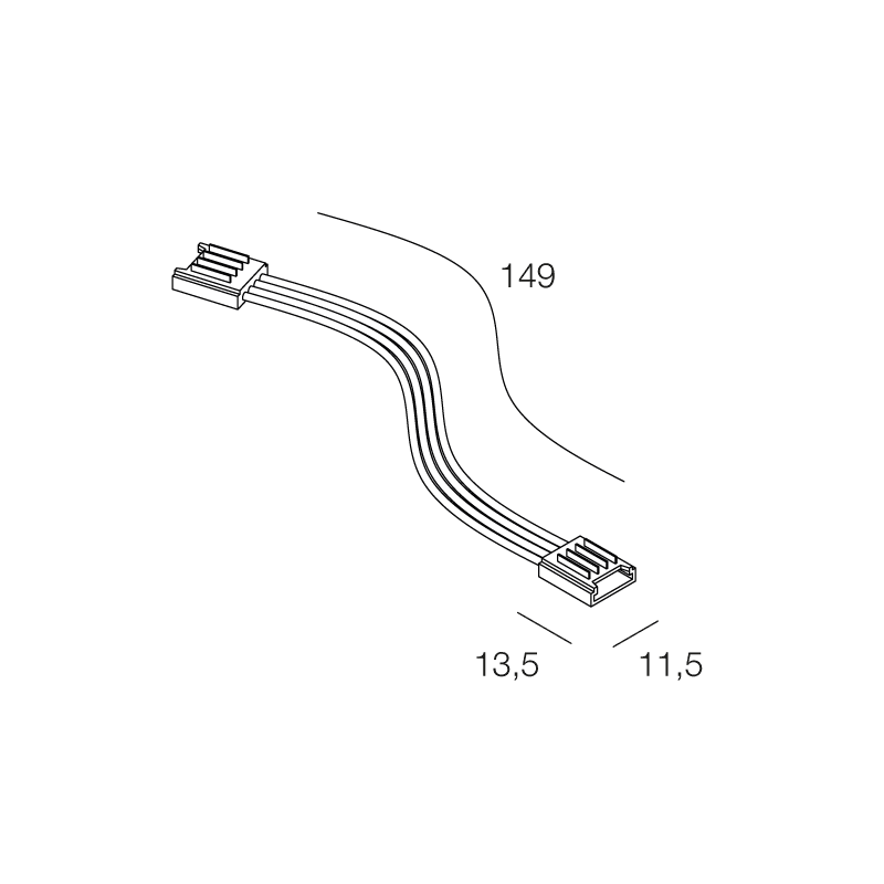 NOVALUX SPA - NOX100976.99 CONNETTORE FLESSIBILE STRIP-STRIP (10 pz) Provvisto di 2 connettori e cavo di giunzione.