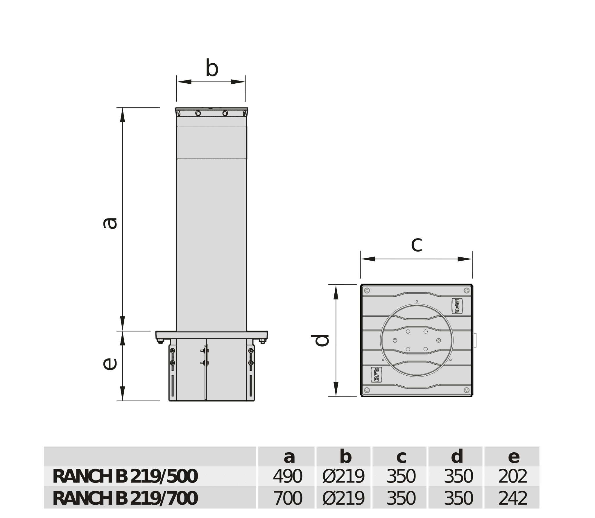 BFT - BFT2613162 RANCH B 219/700 L DISS.FISSO - RAL