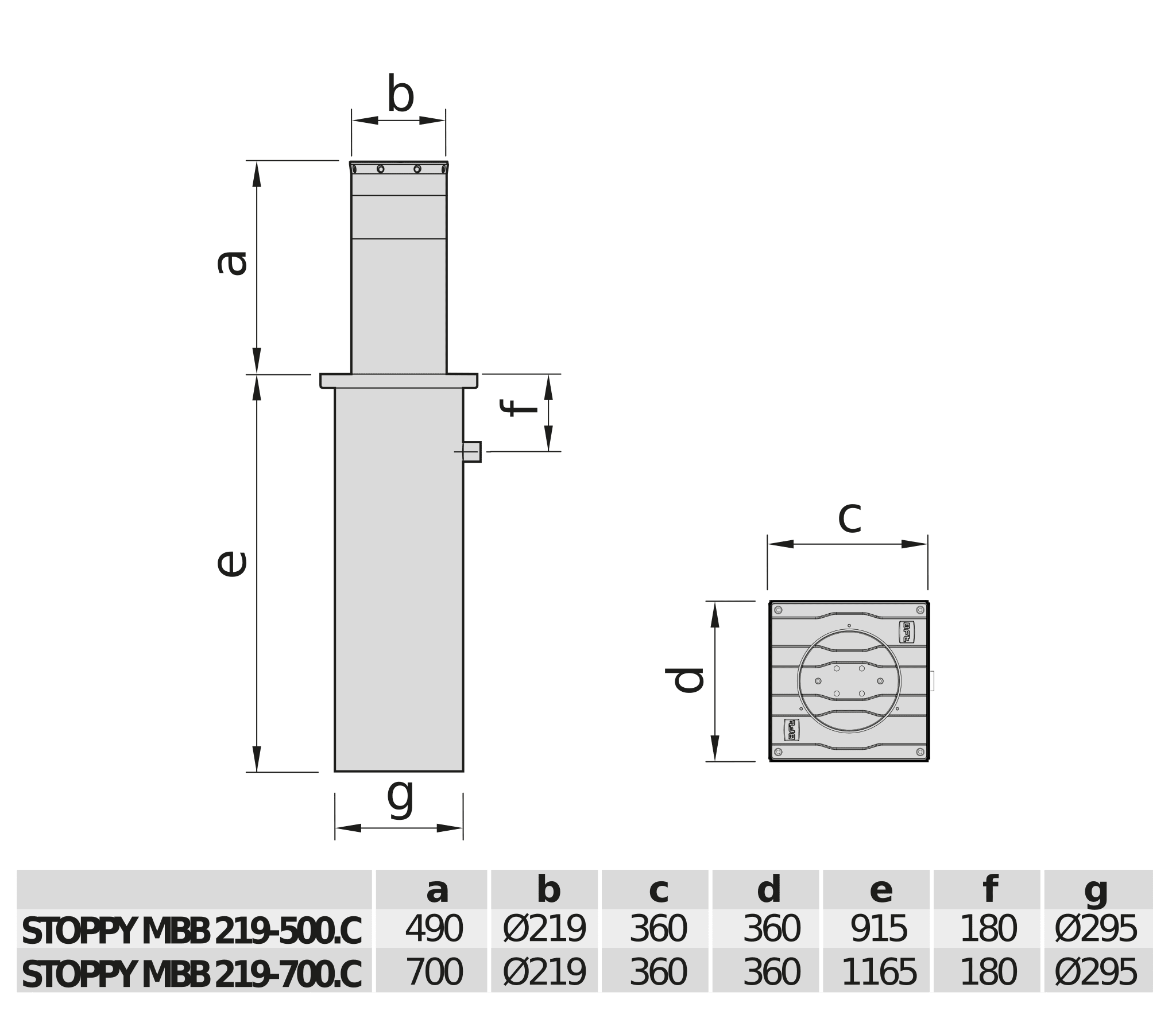 BFT - BFT2600970 STOPPY MBB KIT 219-500.C 230 LI C