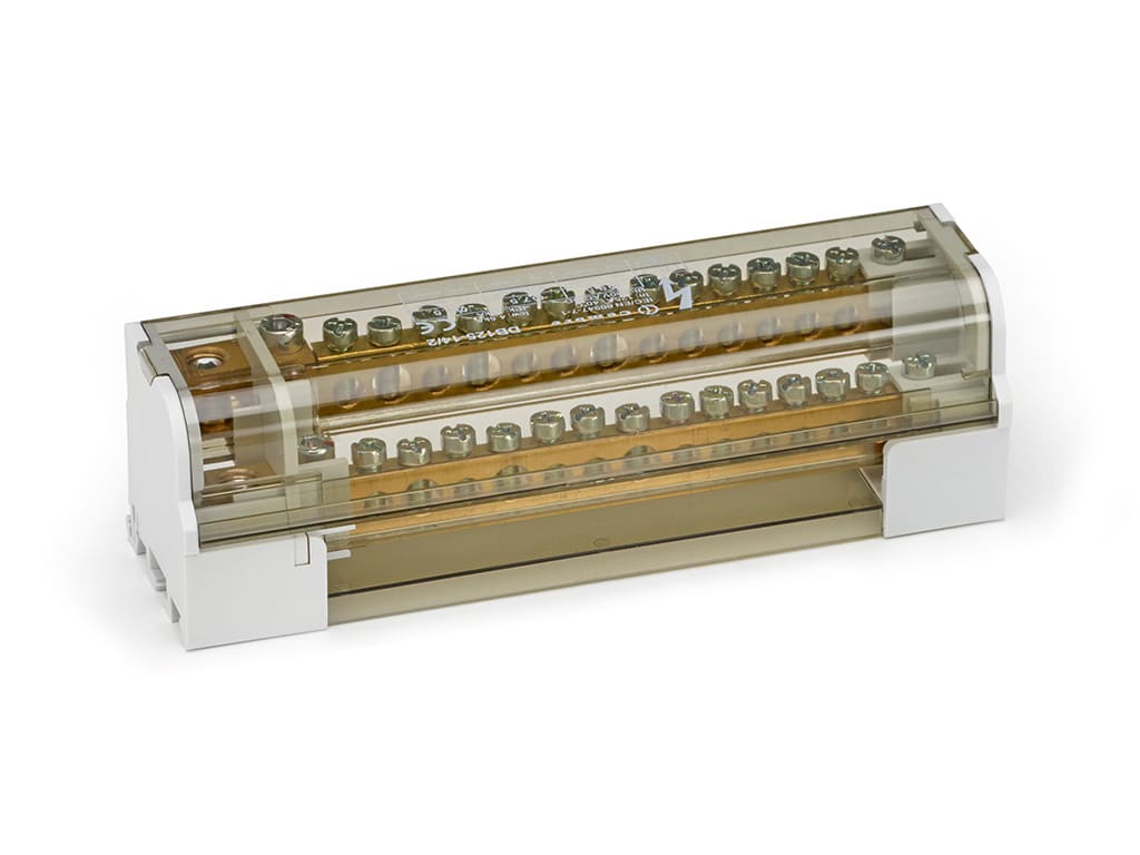 CEMBRE SPA - CEMDB125-14/2 RIPARTITORE BIPOLARE SERIE DBLOCK, A SERRAGGIO DIRETTO, 125A 15 VIE SEZIONE INGRESSO 35mmq
