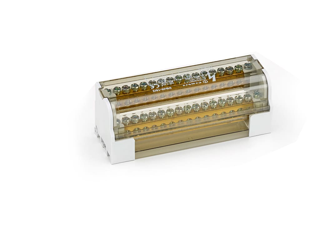 CEMBRE SPA - CEMDB40-15/2 RIPARTITORE BIPOLARE SERIE DBLOCK, A SERRAGGIO DIRETTO, 40A 17 VIE SEZIONE INGRESSO 16mmq
