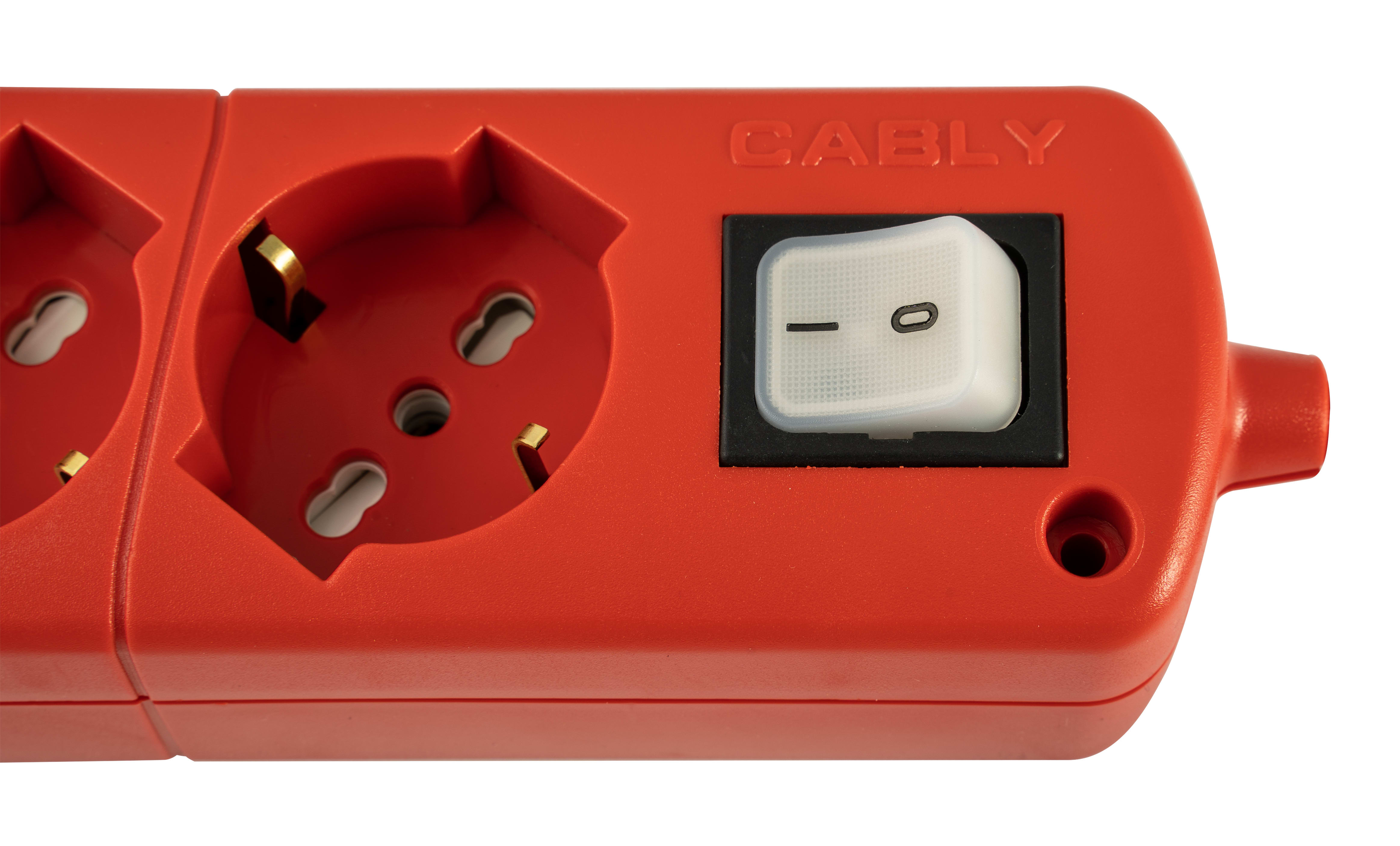 LE PROLUNGHE SAS PRG375 CABLY U.5U 10/16A+SCH 3G1.5 MT.1.5 ROSSO