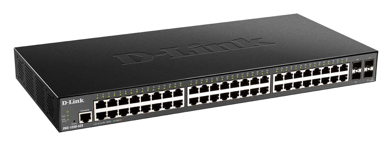 D-LINK MEDITERRANEO - DLKDGS-1250-52X SMART SWITCH 48 X 1GB, 4 X SFP+, RACK PO