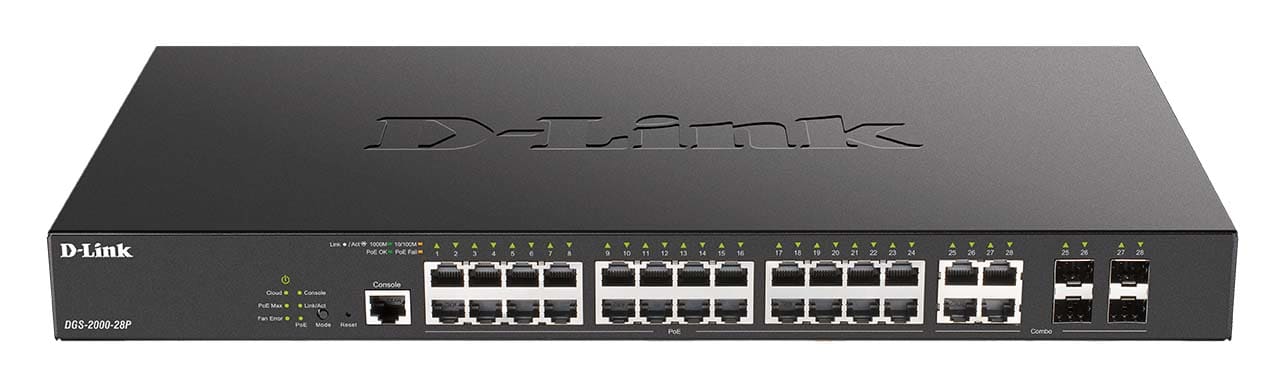 D-LINK MEDITERRANEO DLKDGS-2000-28P SWITCH GEST L2+ 24 X 1GB POE (193W), 4XS