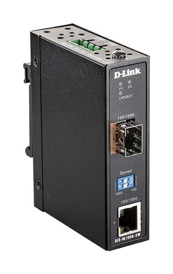 D-LINK MEDITERRANEO DLKDIS-M100G-SW MEDIACONVERTER INDUS. GIGA SFP -40 TO 7