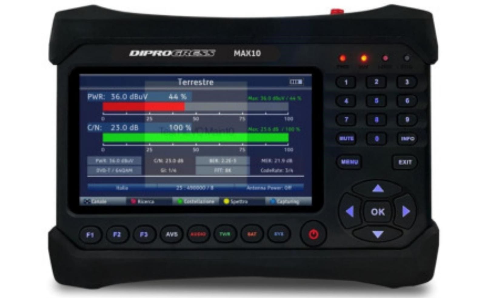 MICRO TEK SRL MIKDPMAX10 MISURATORE DI CAMPO TV/SAT/FIBRA MAIN10