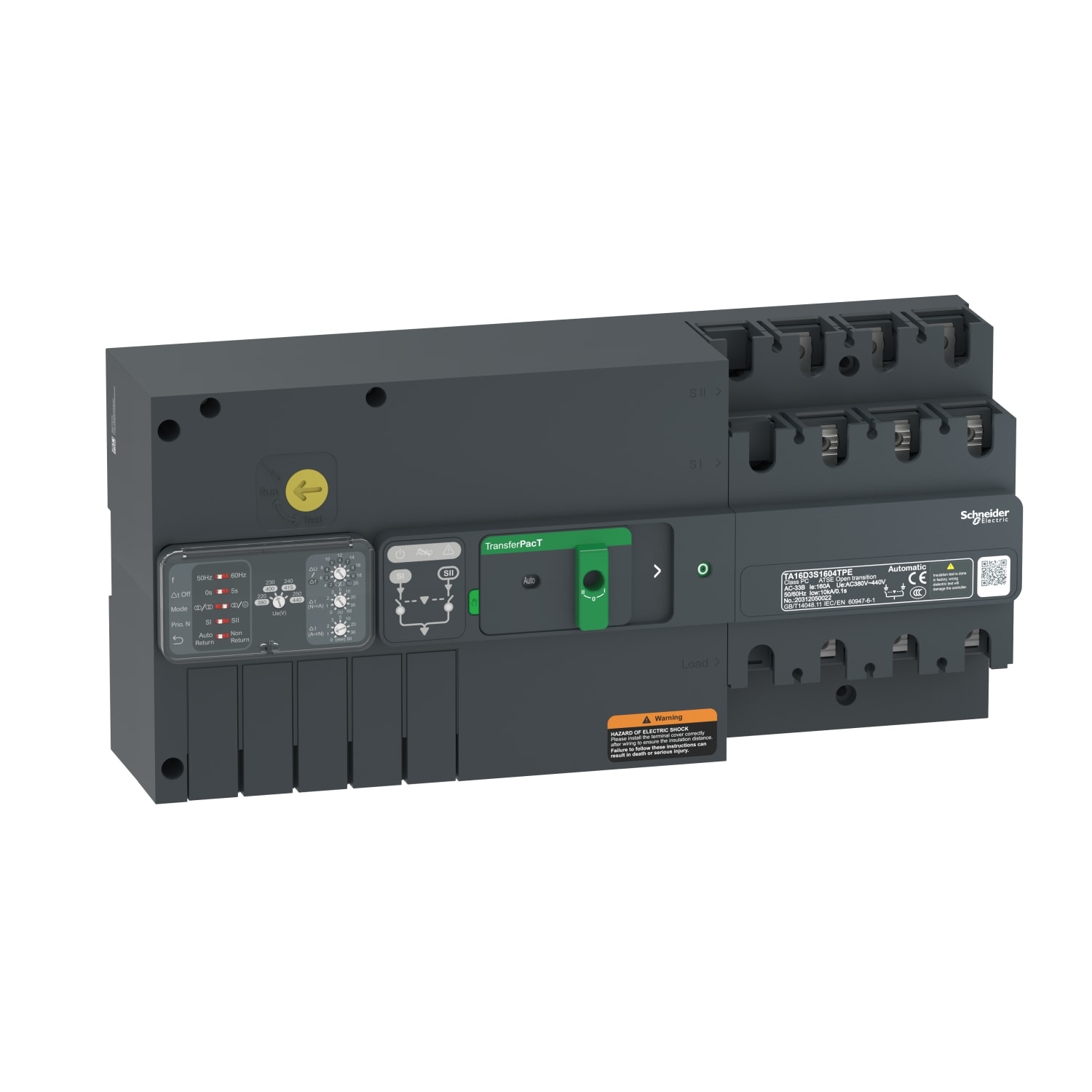 SCHNEIDER ELECTRIC SNRTA16D3S1604TPE TRANSFERPACT AUTOMATIC 160A 400V 3P
