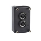 SCHNEIDER ELECTRIC - SNRXALD223 Pulsantiera completa, Harmony XALD, grigio scuro, pulsante bianco a filo ghiera/nero, 22 mm, 1NO + 1NC