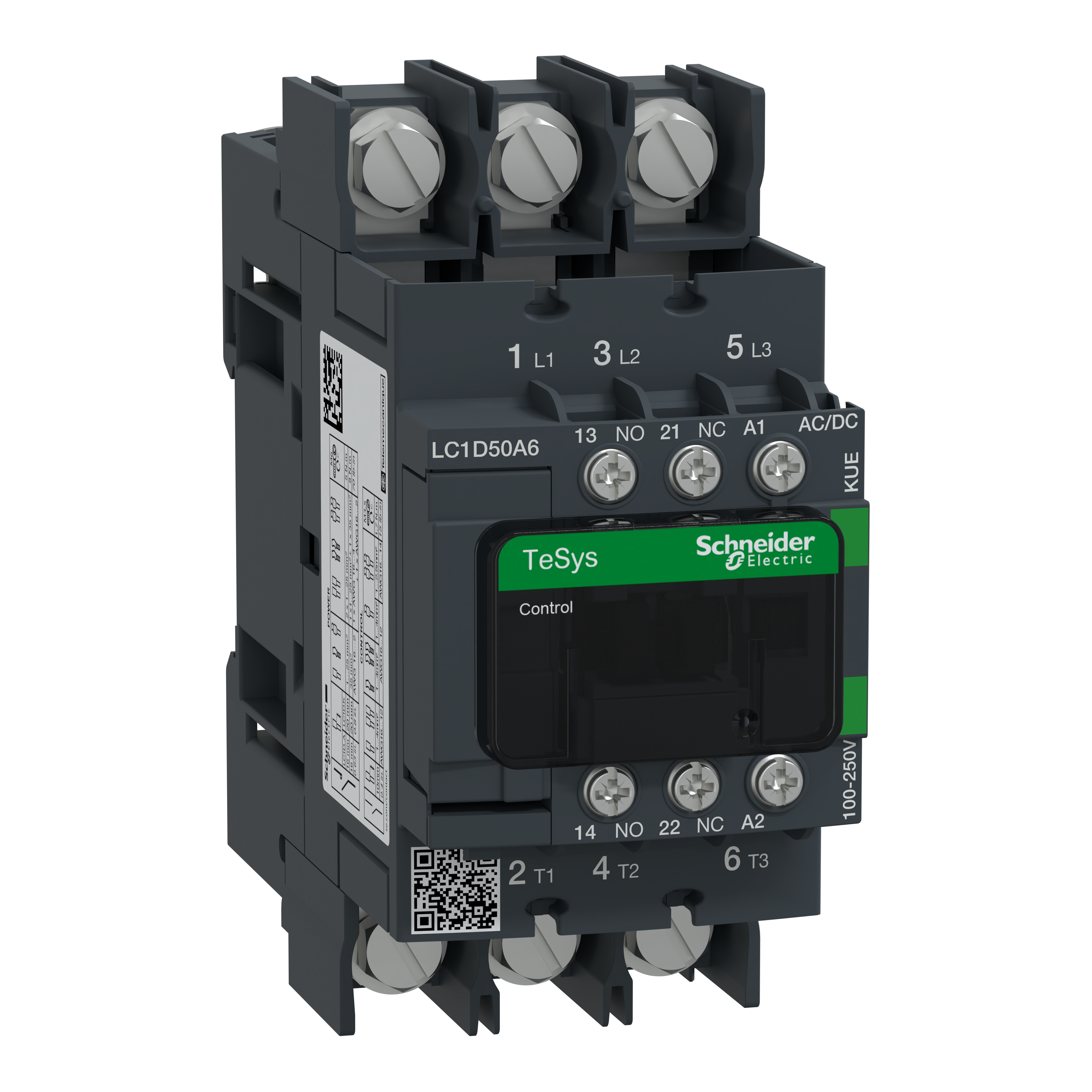 SCHNEIDER ELECTRIC SNRLC1D50A6KUE CONT 50A 100-250VAC/DC GREEN CAP OC