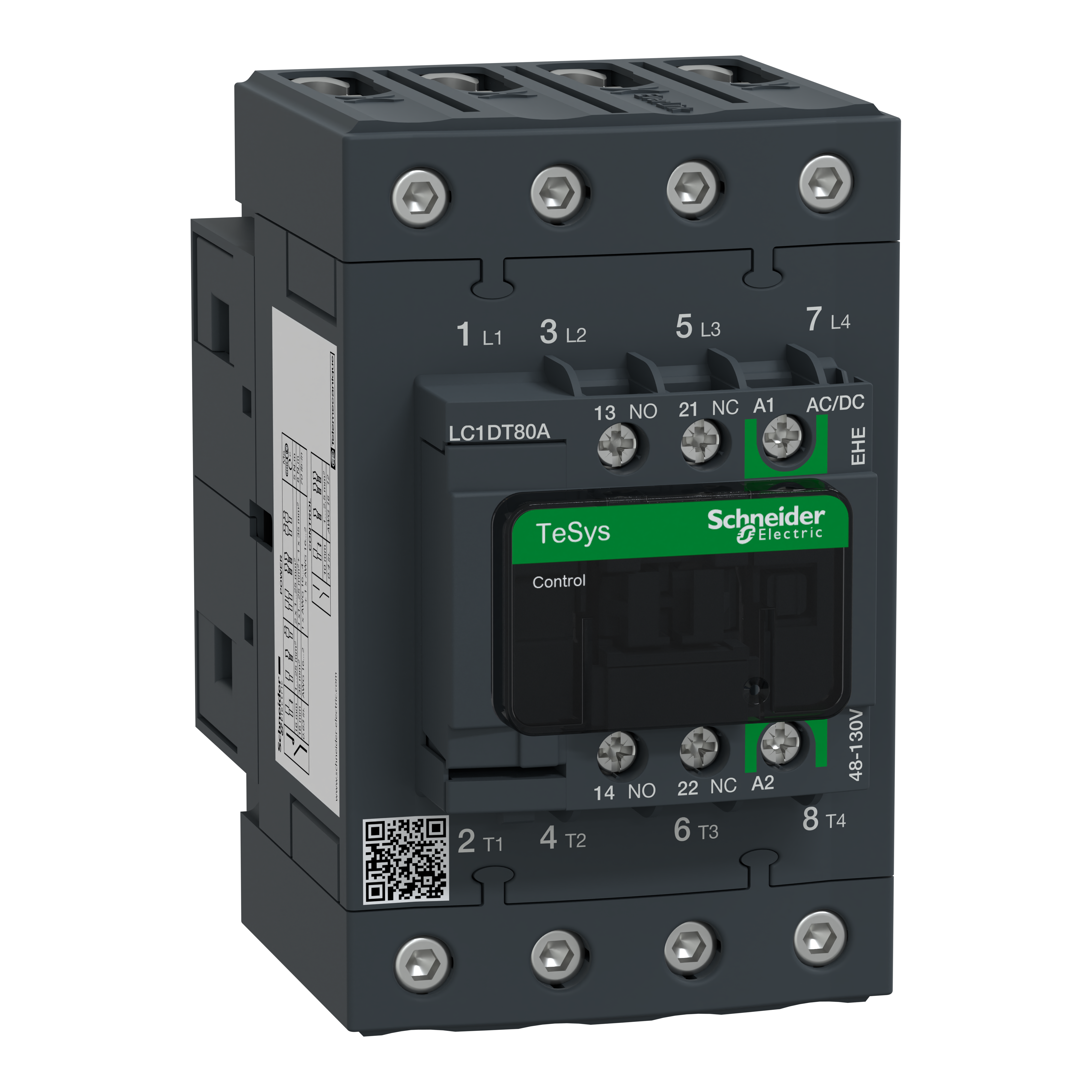 SCHNEIDER ELECTRIC SNRLC1DT80AEHE CONTATTORE 80A 48-130VAC/DC GREEN4P