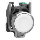 SCHNEIDER ELECTRIC - SNRXB4BA115 Pulsante, Harmony XB4, metallo, filoghiera, bianco, 22 mm, ad impulso, senza marcatura, 1 NO, contatti Push-in