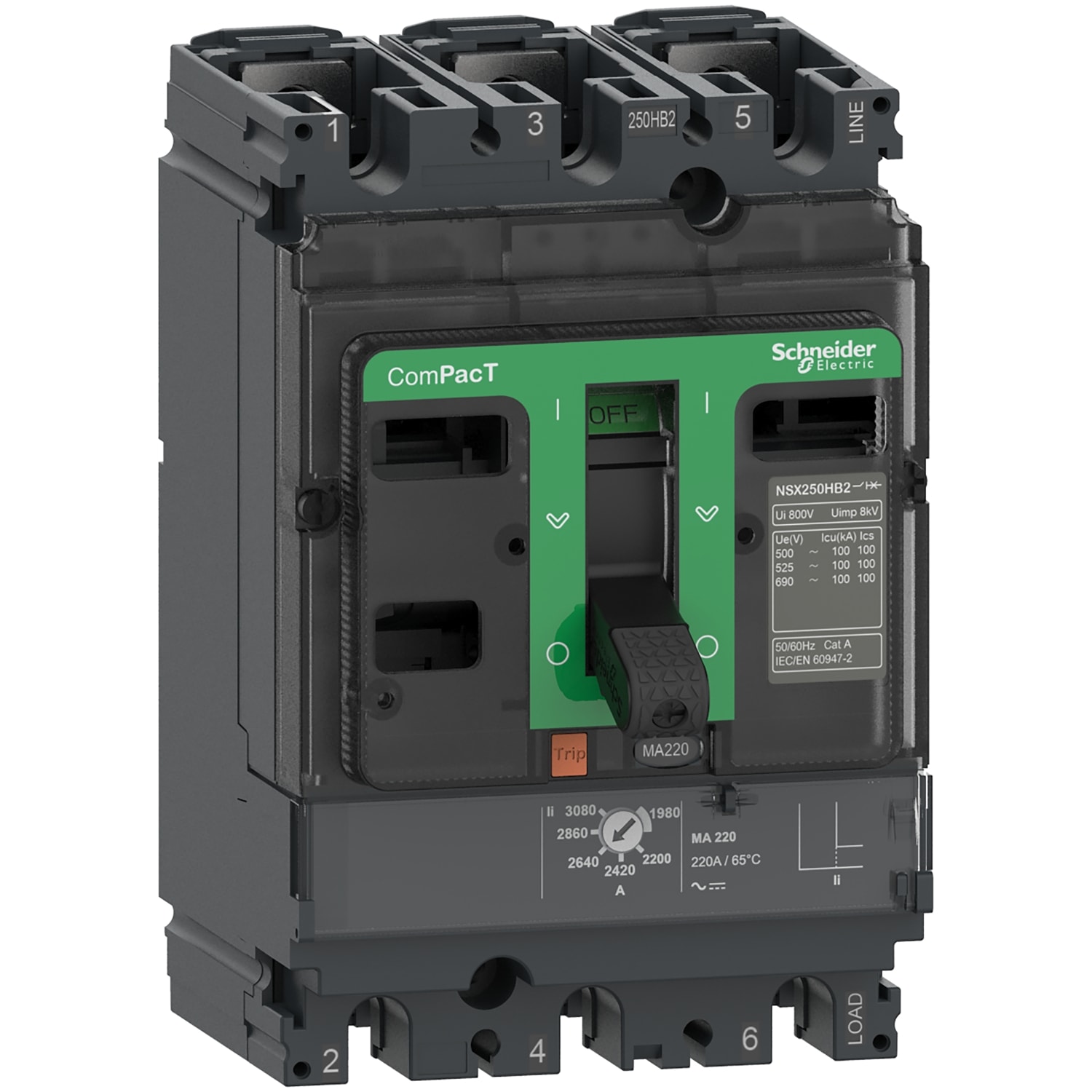 SCHNEIDER ELECTRIC SNRC10V3MA013 NSX100HB1 75KA MA12,5A 3P/3R_T