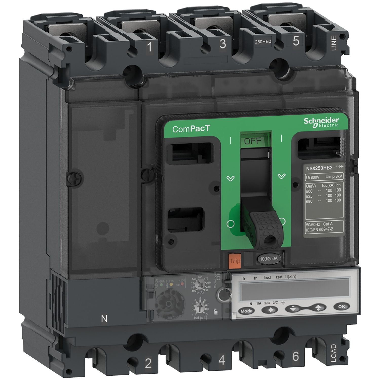 SCHNEIDER ELECTRIC SNRC10V45E100 NSX100HB1 75KA MLOGIC-5.2E 100A 4P4R_T