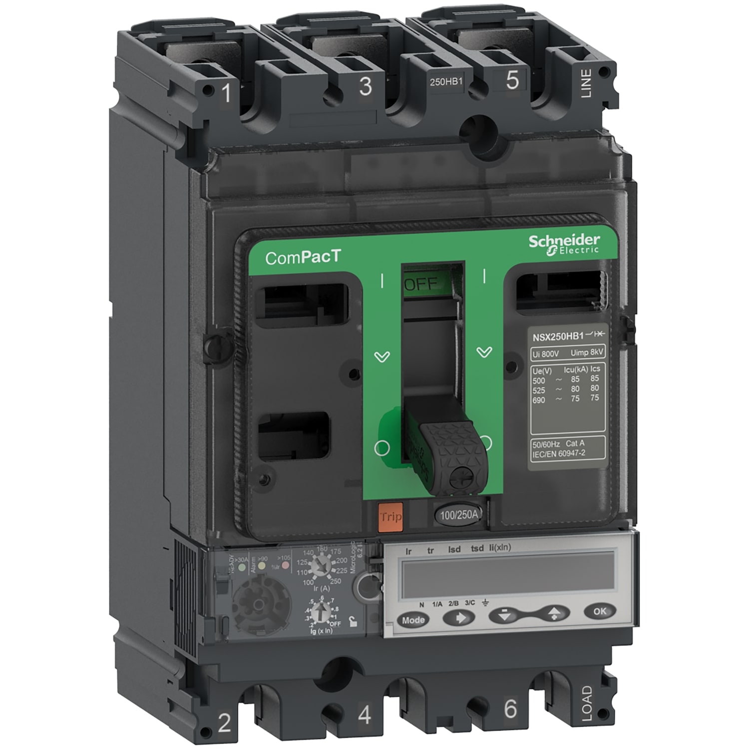 SCHNEIDER ELECTRIC SNRC25W46E160 NSX250HB2 100KA MLOGIC-6.2E 160A 4P4R_T