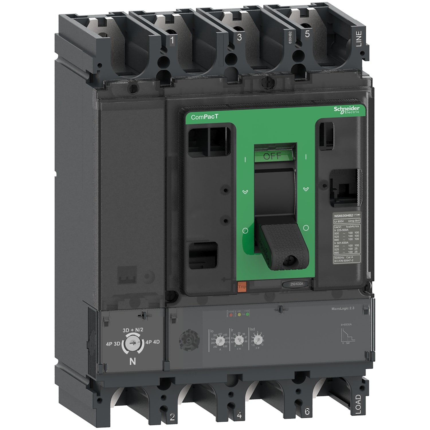 SCHNEIDER ELECTRIC SNRC40V42D400 NSX400HB1 75KA MLOGIC-2.3 400A 4P4R_T