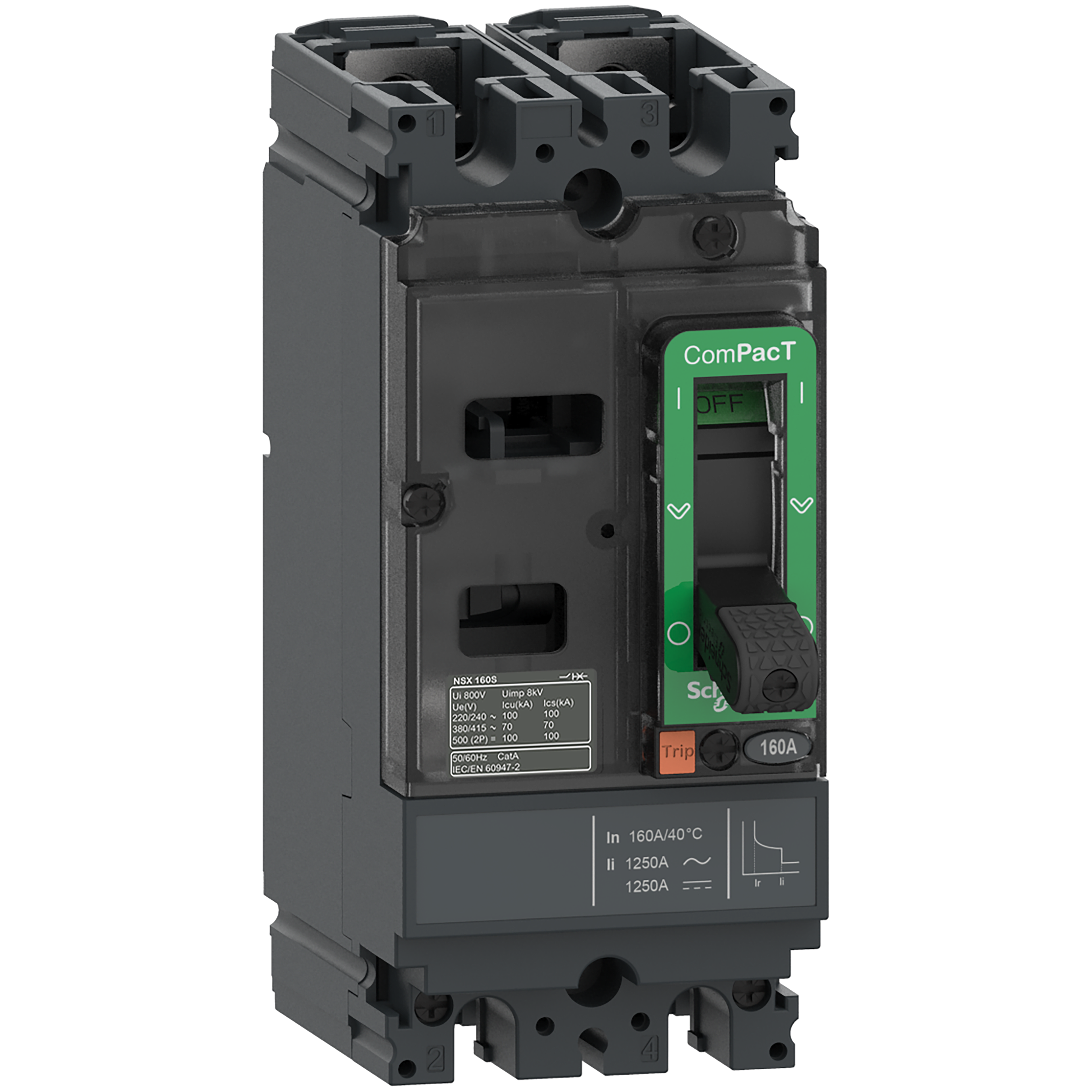 SCHNEIDER ELECTRIC SNRC16S2TM125 NSX160DC S 100KA 2P/2R TM125D_T