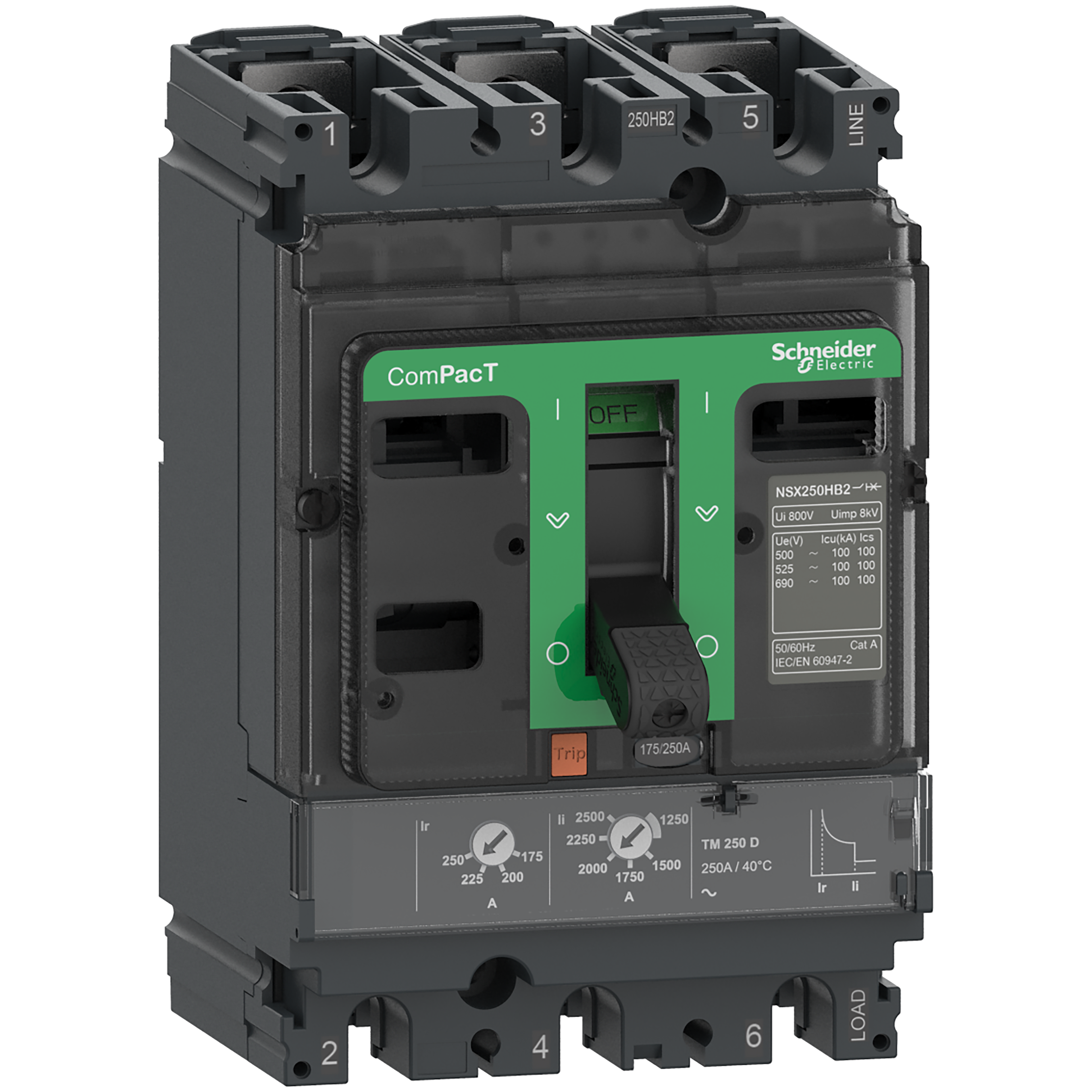 SCHNEIDER ELECTRIC SNRC25R3TM125 NSX250R 200KA TM125D 3P/3R_T
