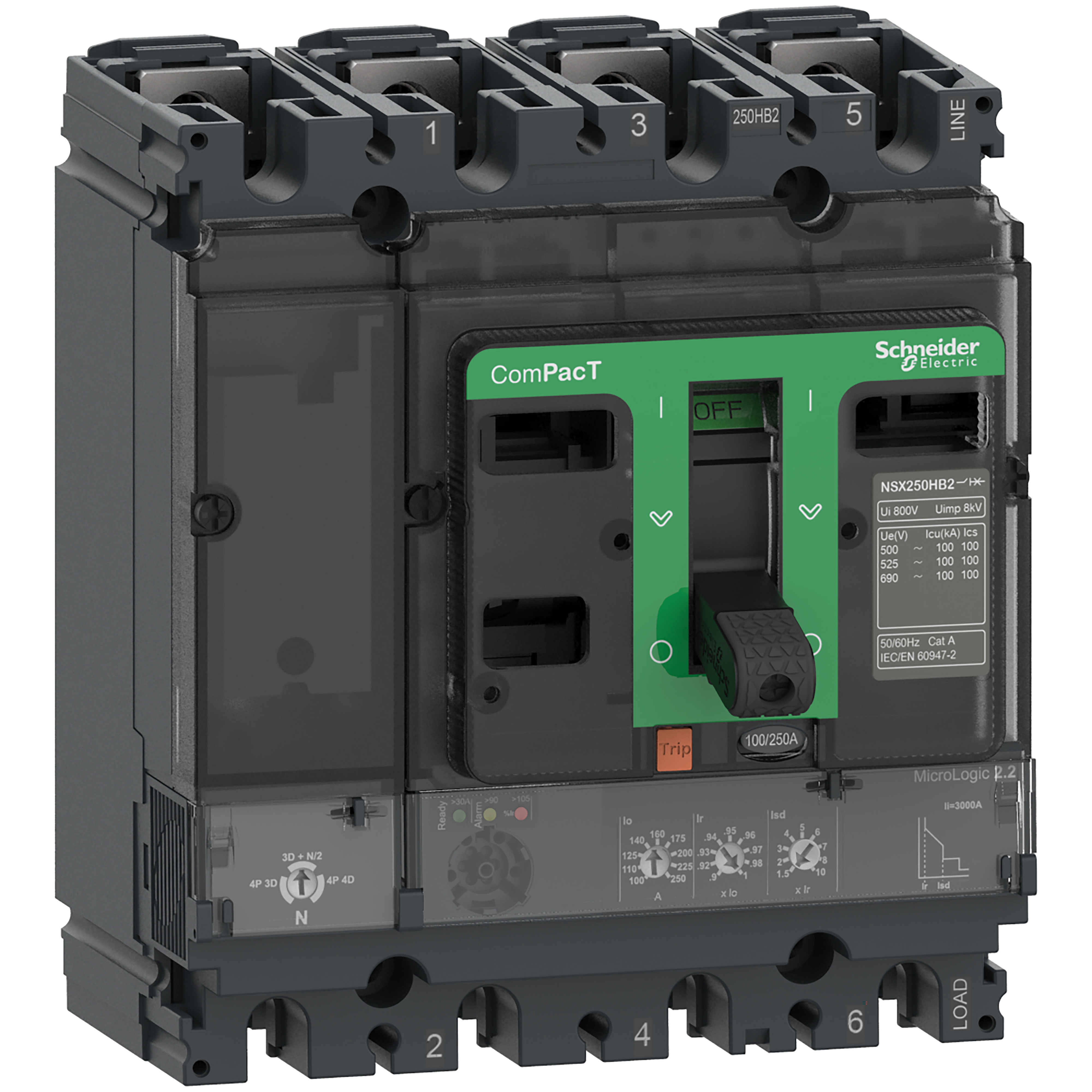 SCHNEIDER ELECTRIC SNRC10V42D100 NSX100HB1 75KA MLOGIC-2.2 100A 4P4R_T
