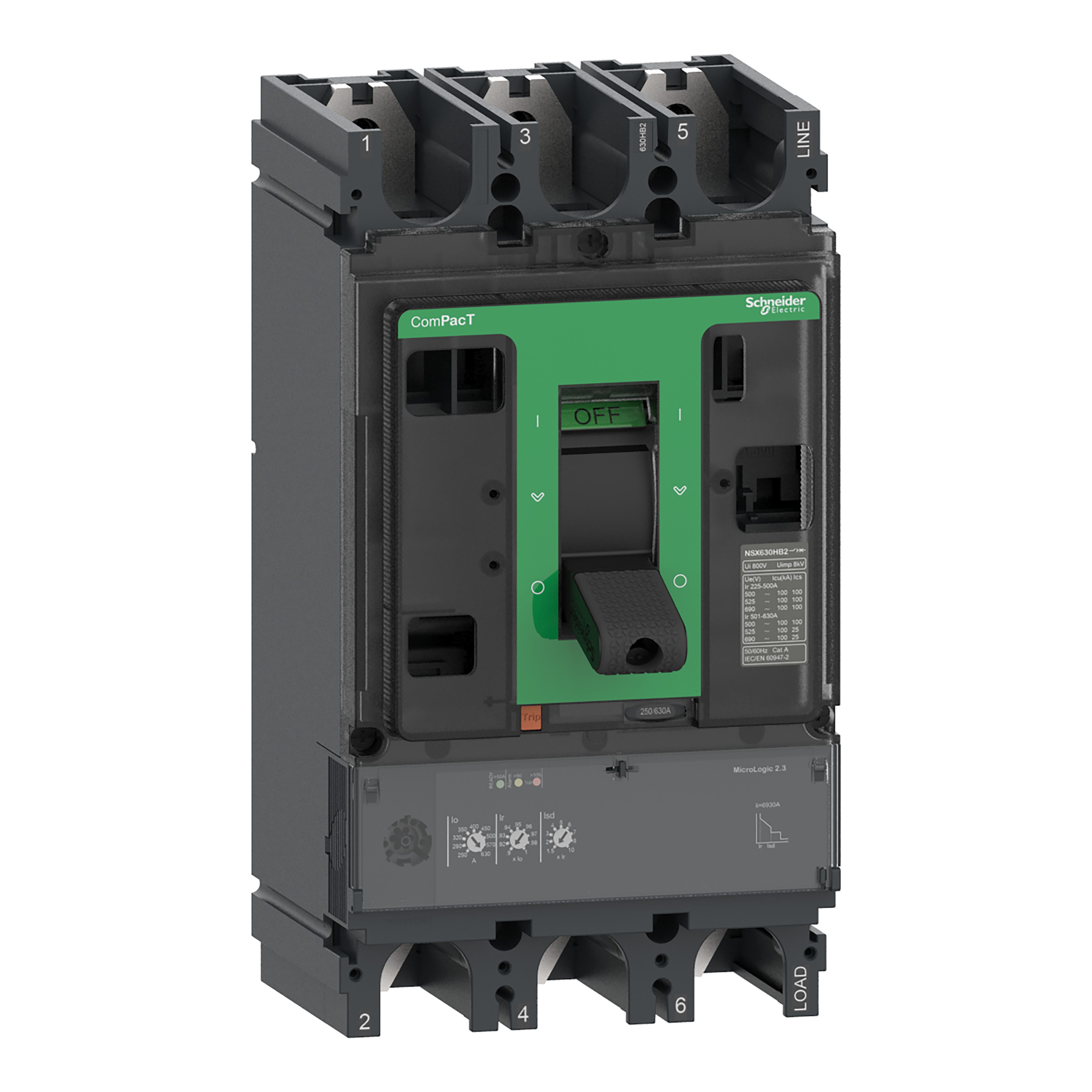SCHNEIDER ELECTRIC SNRC63V32D630 NSX630HB1 75KA MLOGIC-2.3 630A 3P3R_T