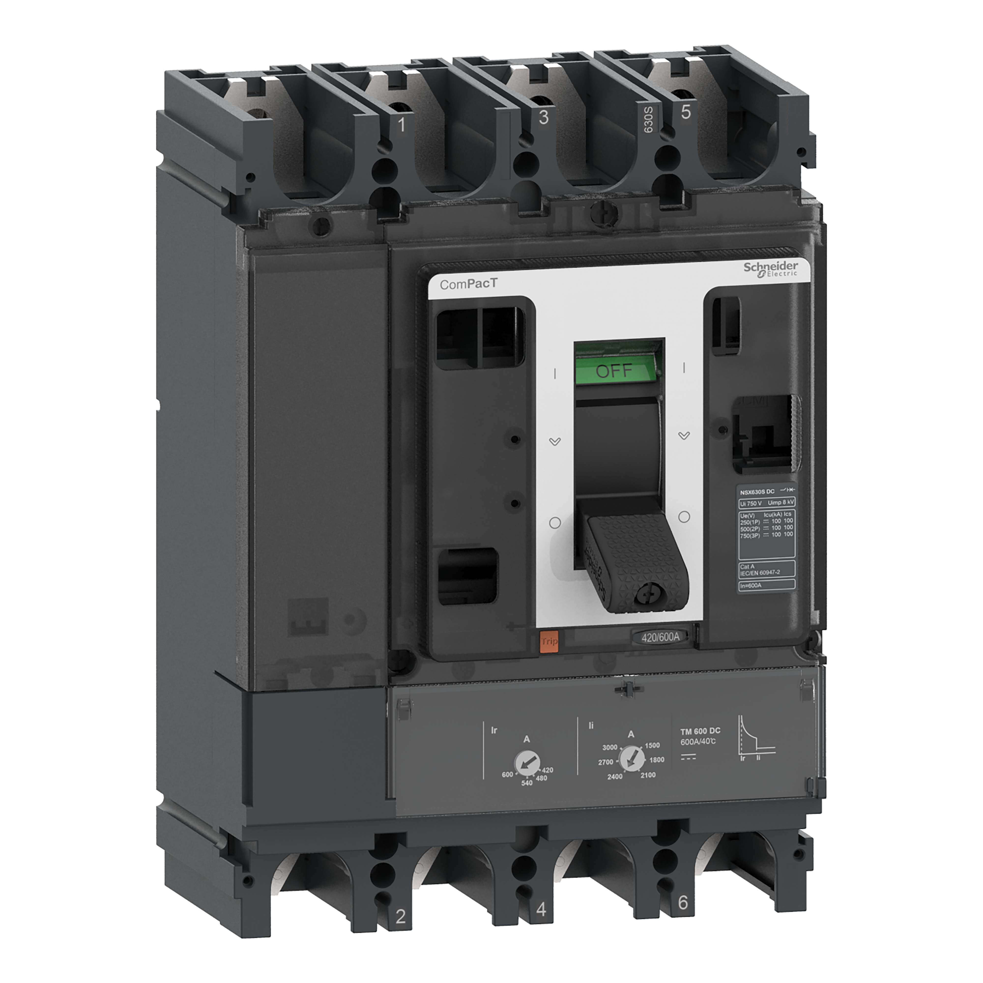 SCHNEIDER ELECTRIC SNRC40F4TM250D NSX250F TM-DC 36 KA 4P_T