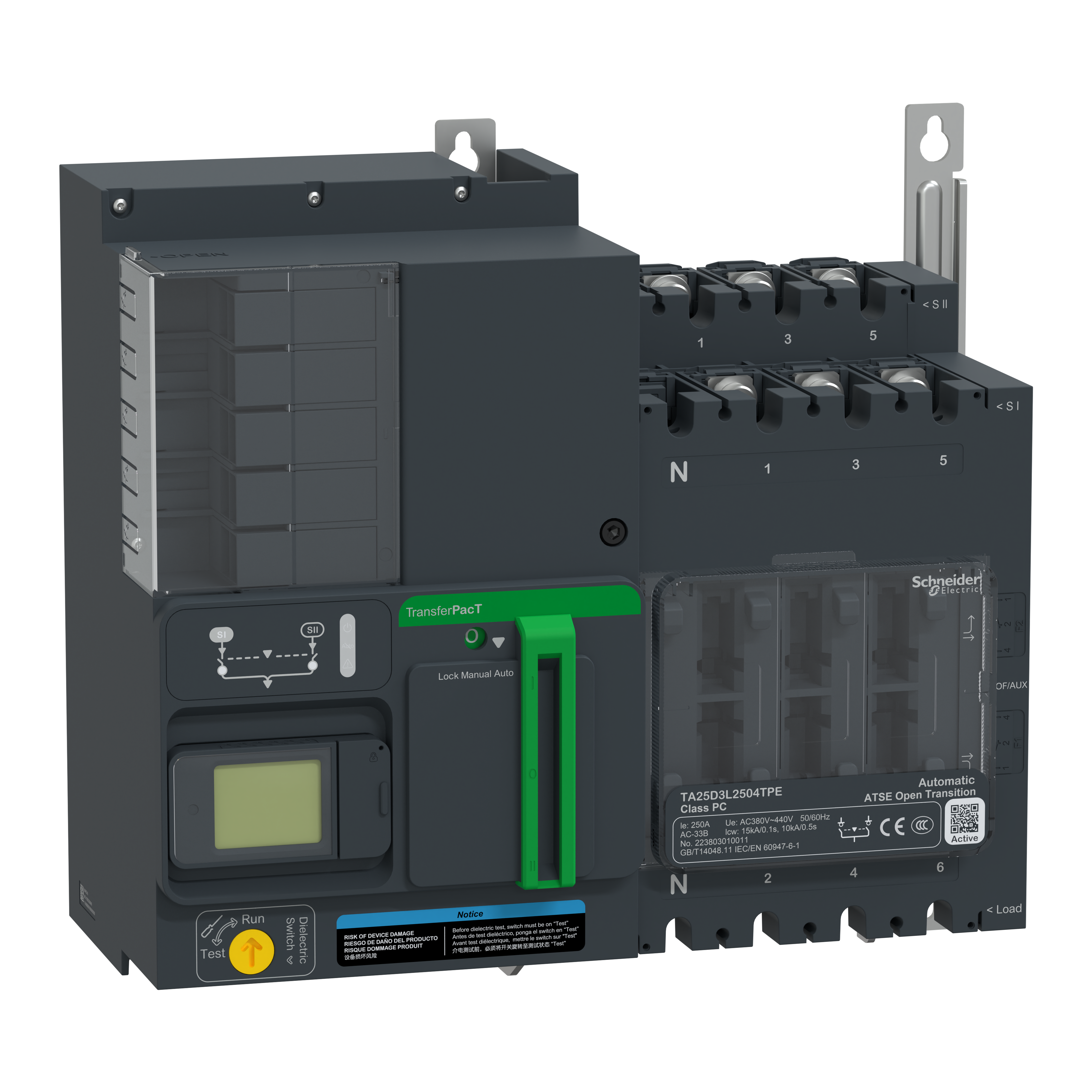 SCHNEIDER ELECTRIC SNRTA25D3L2504TPE TRANSFERPACT ACTIVE 250A 380/440V 3P