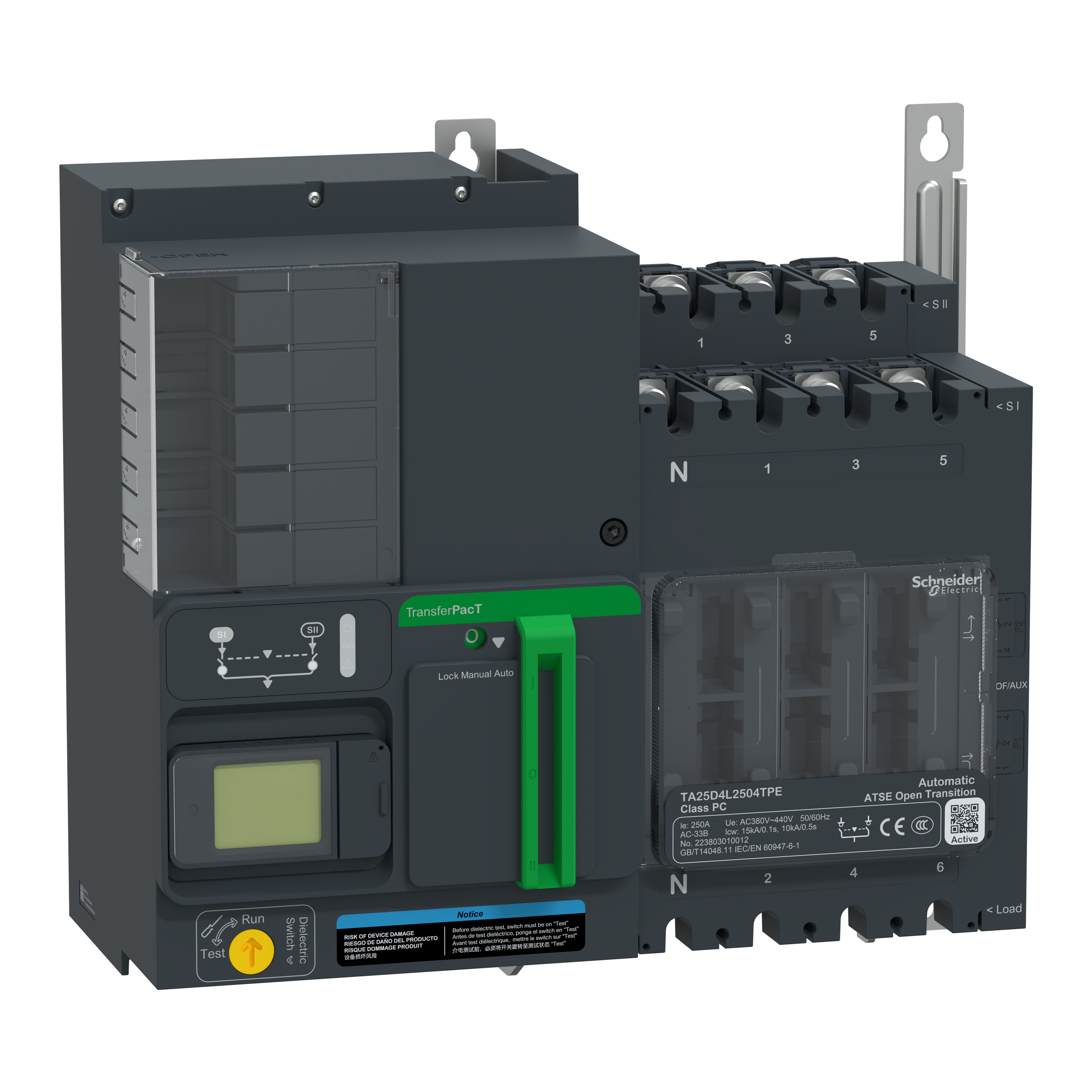 SCHNEIDER ELECTRIC SNRTA25D4L2504TPE TRANSFERPACT ACTIVE 250A 380/440V 4P
