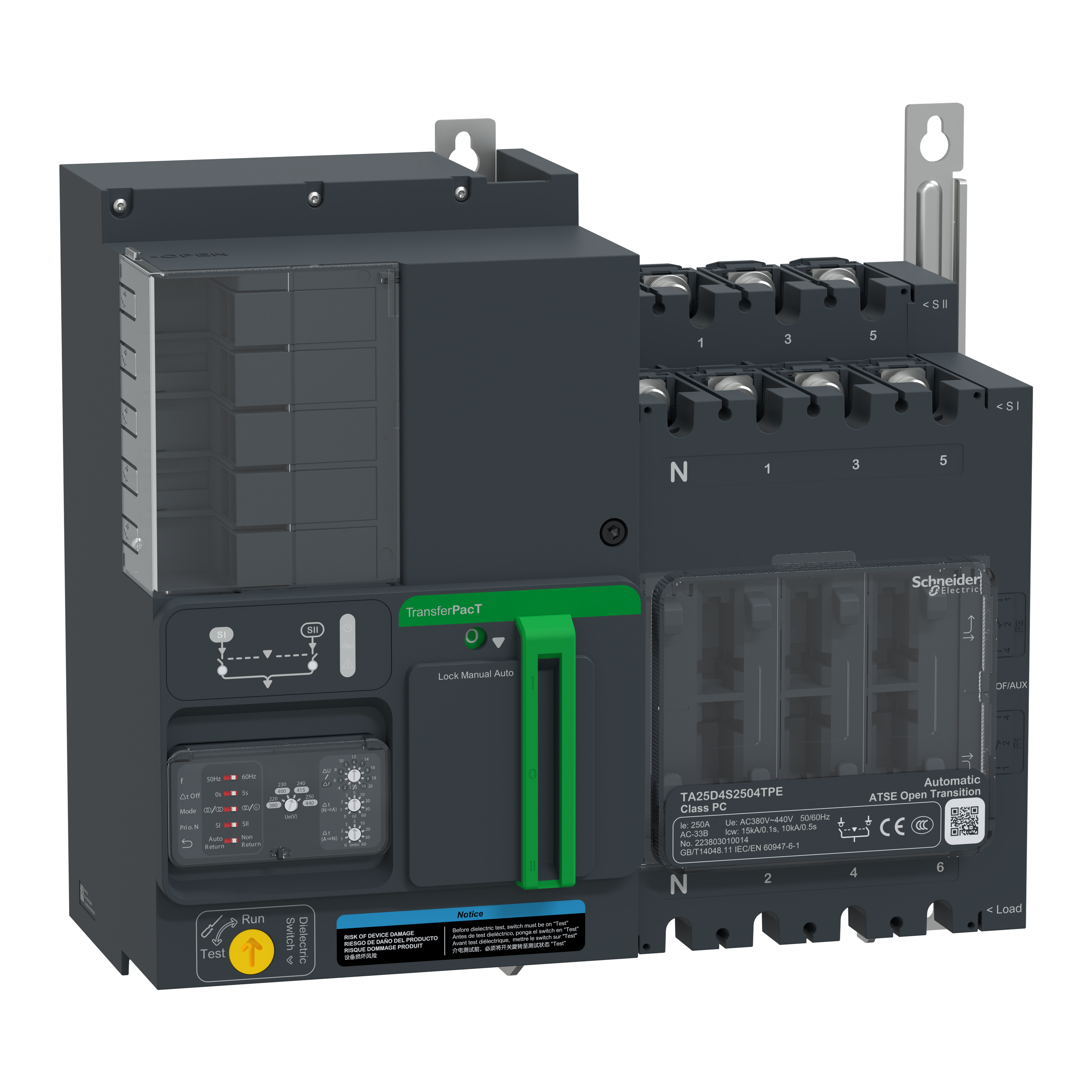 SCHNEIDER ELECTRIC SNRTA25D4S2004TPE TRANSFERPACT AUTOMATIC 200A 380/440V 4P