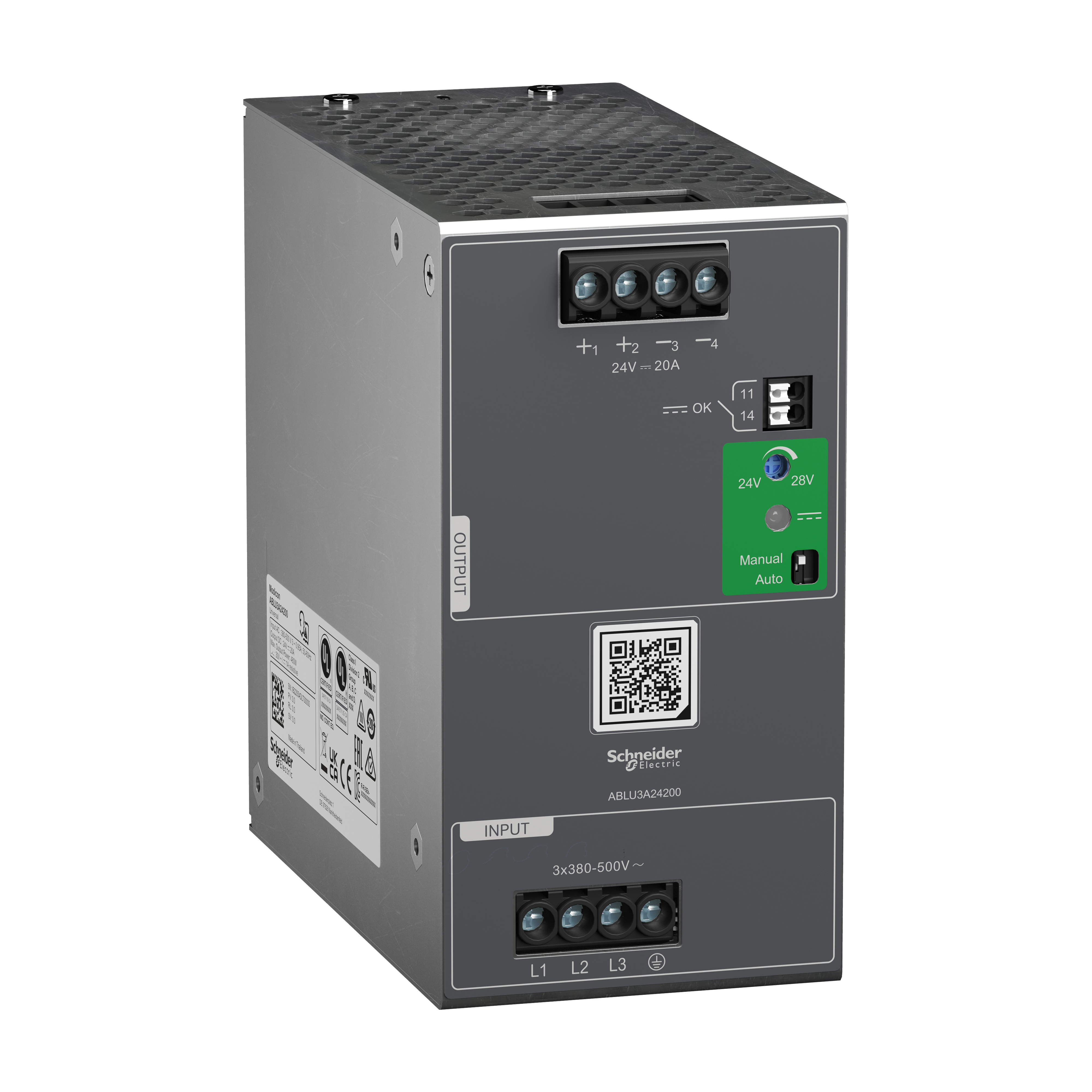 SCHNEIDER ELECTRIC SNRABLU3A24200 ALIMENTATORE 24V 20A 3PH UNIVERSALE