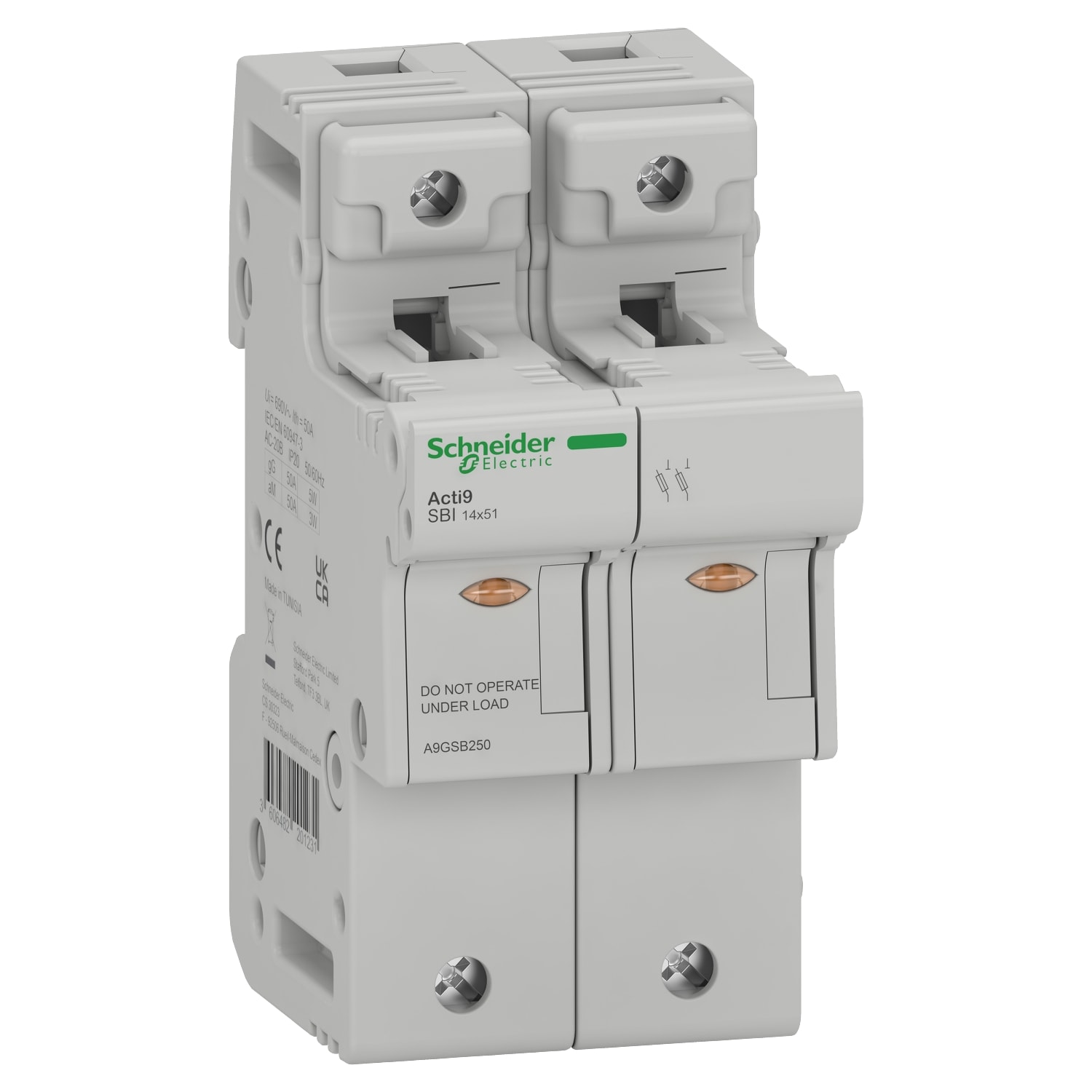 SCHNEIDER ELECTRIC SNRA9GSB250 BASE PORTAF. SBI 2P 14X51 500VCA
