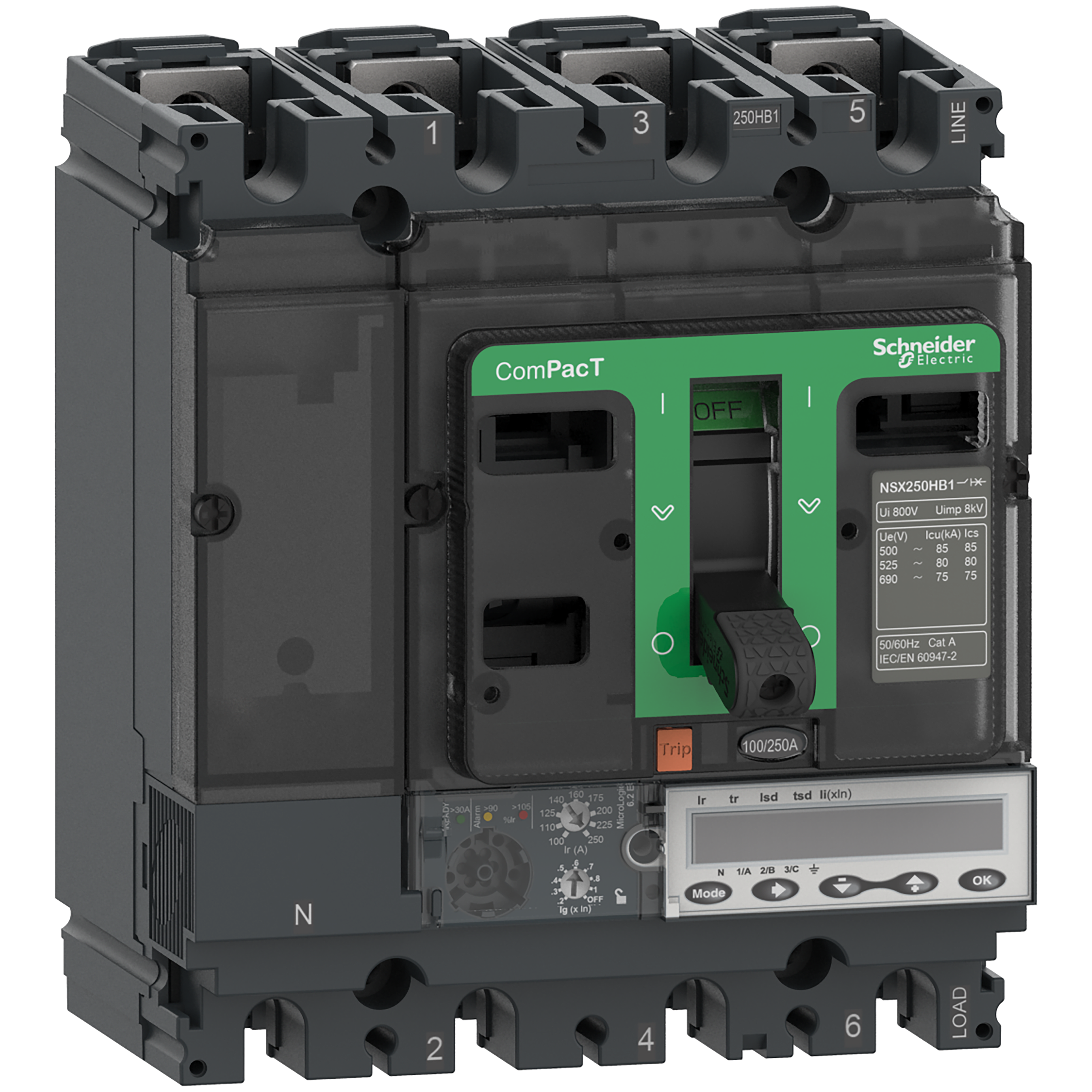 SCHNEIDER ELECTRIC SNRC25V46E250 NSX250HB1 75KA MLOGIC-6.2E 250A 4P4R_T
