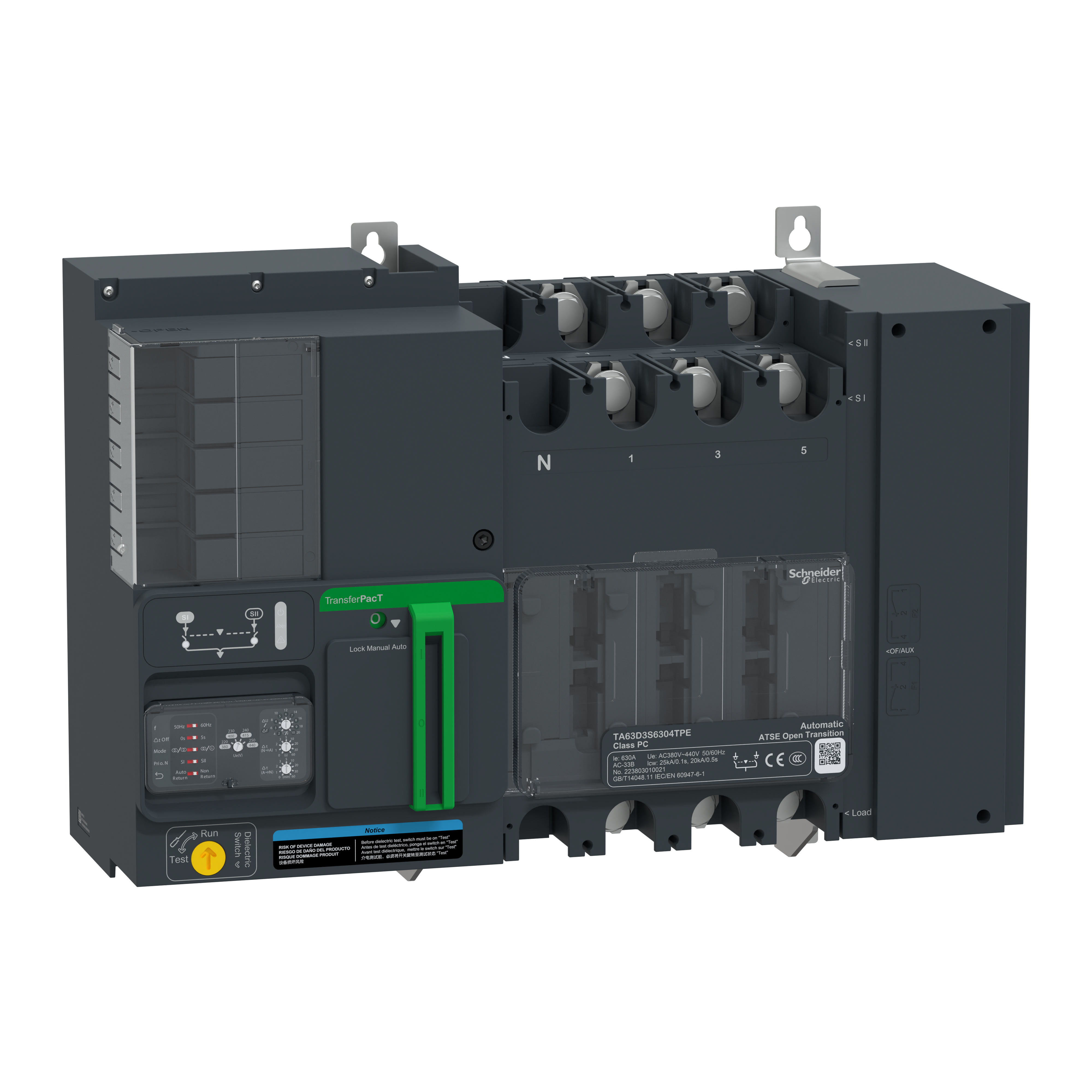 SCHNEIDER ELECTRIC SNRTA63D3S4004TPE TRANSFERPACT AUTOMATIC 400A 380/440V 3P