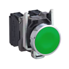 SCHNEIDER ELECTRIC - SNRXB4BA35 Pulsante, Harmony XB4, metallo, a filo ghiera, verde, 22 mm, ad impulso, senza marcatura, 1NO+1NC