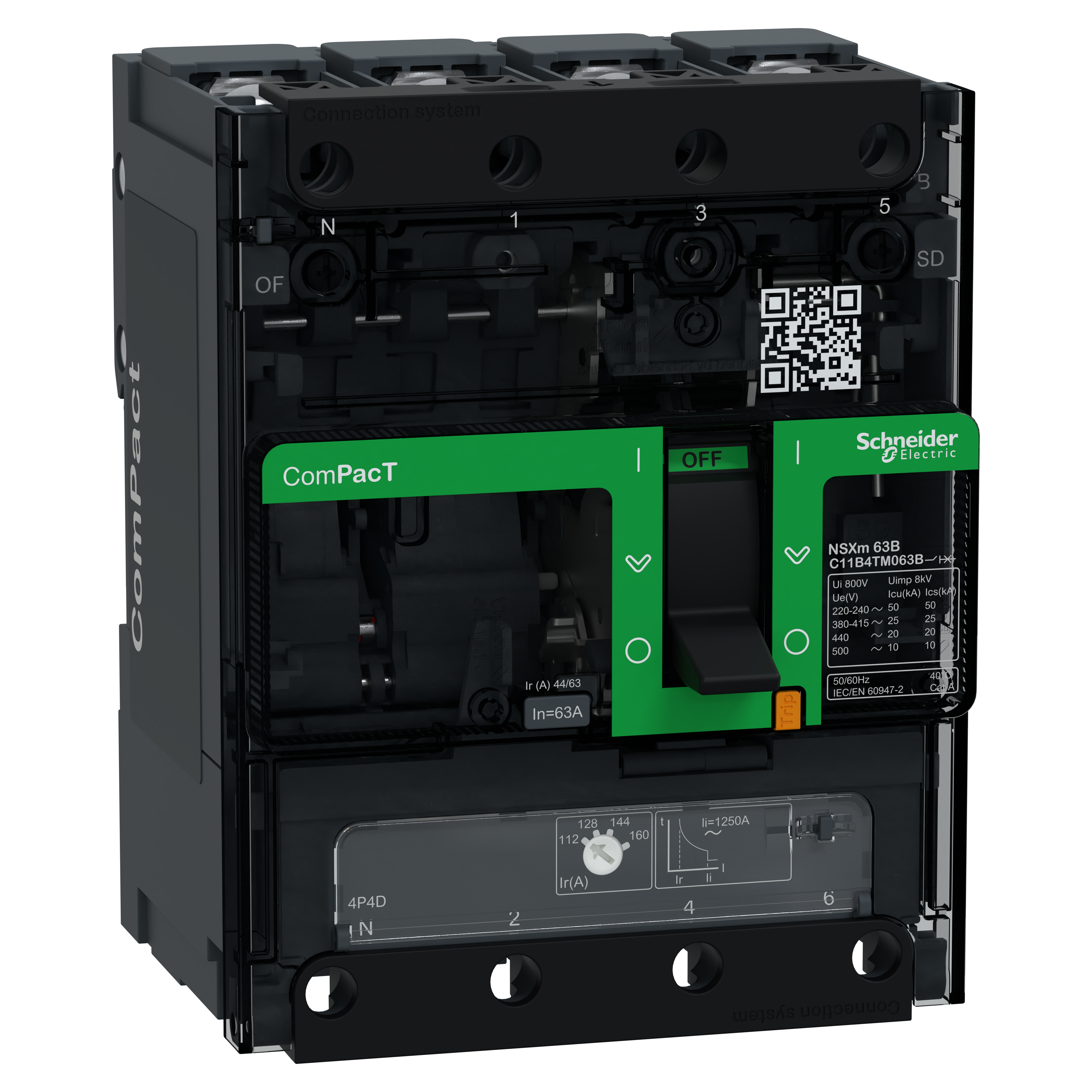 SCHNEIDER ELECTRIC SNRC11B4TM063B NSXM 25KA TM63D 4P/4R CAPOCORDA_T