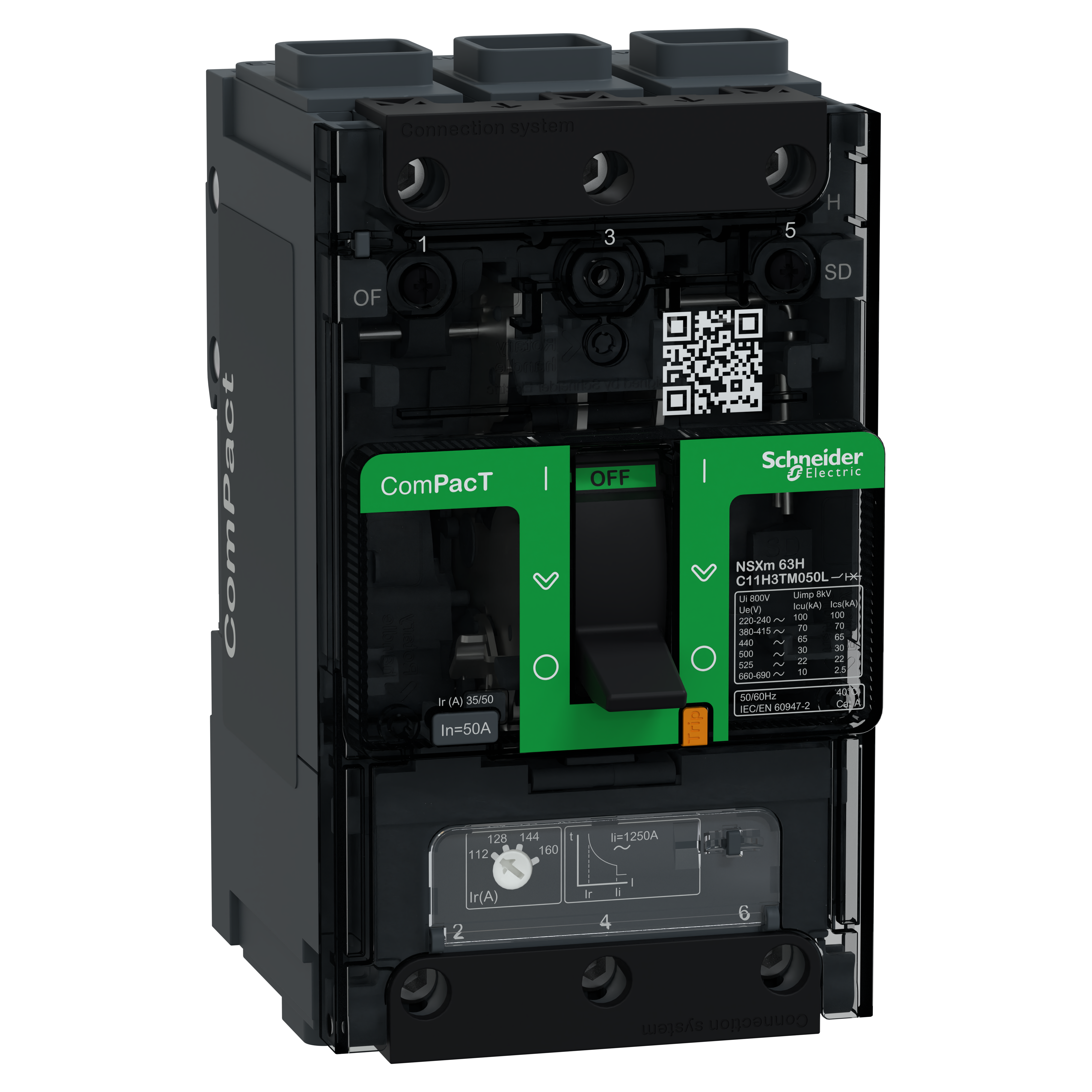 SCHNEIDER ELECTRIC SNRC11H3TM050L NSXM 70KA TM50D 3P EVERLINK_T
