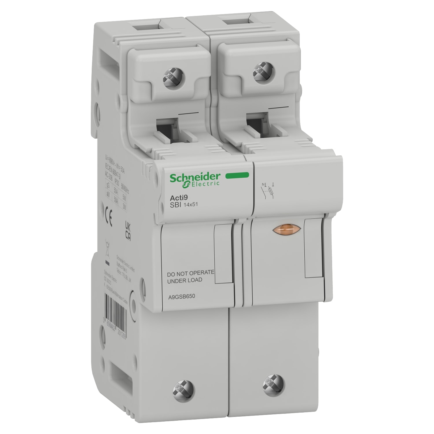 SCHNEIDER ELECTRIC SNRA9GSB650 BASE PORTAF. SBI 1P+N 14X51 500VCA