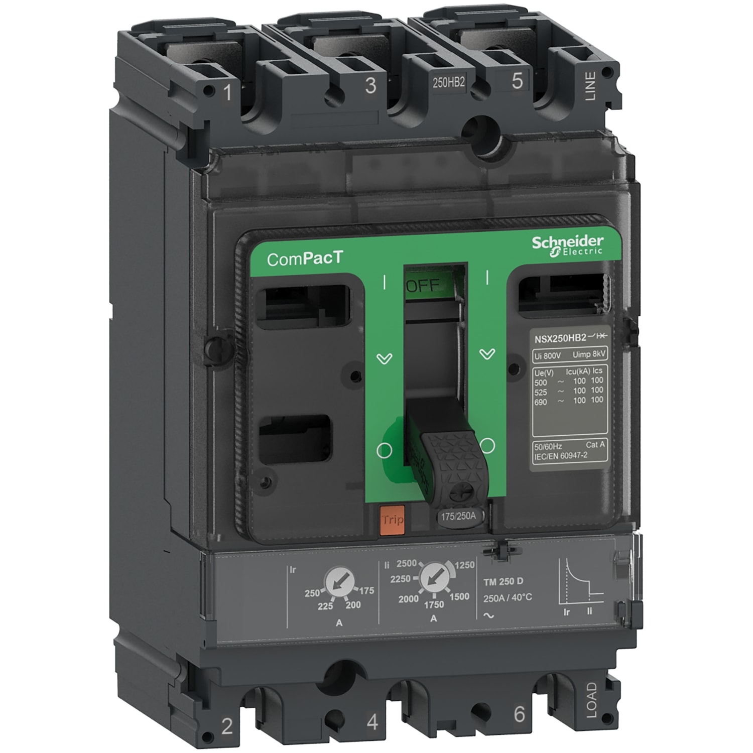 SCHNEIDER ELECTRIC SNRC25V3TM250 NSX250HB1 75KA TM250D 3P/3R_T