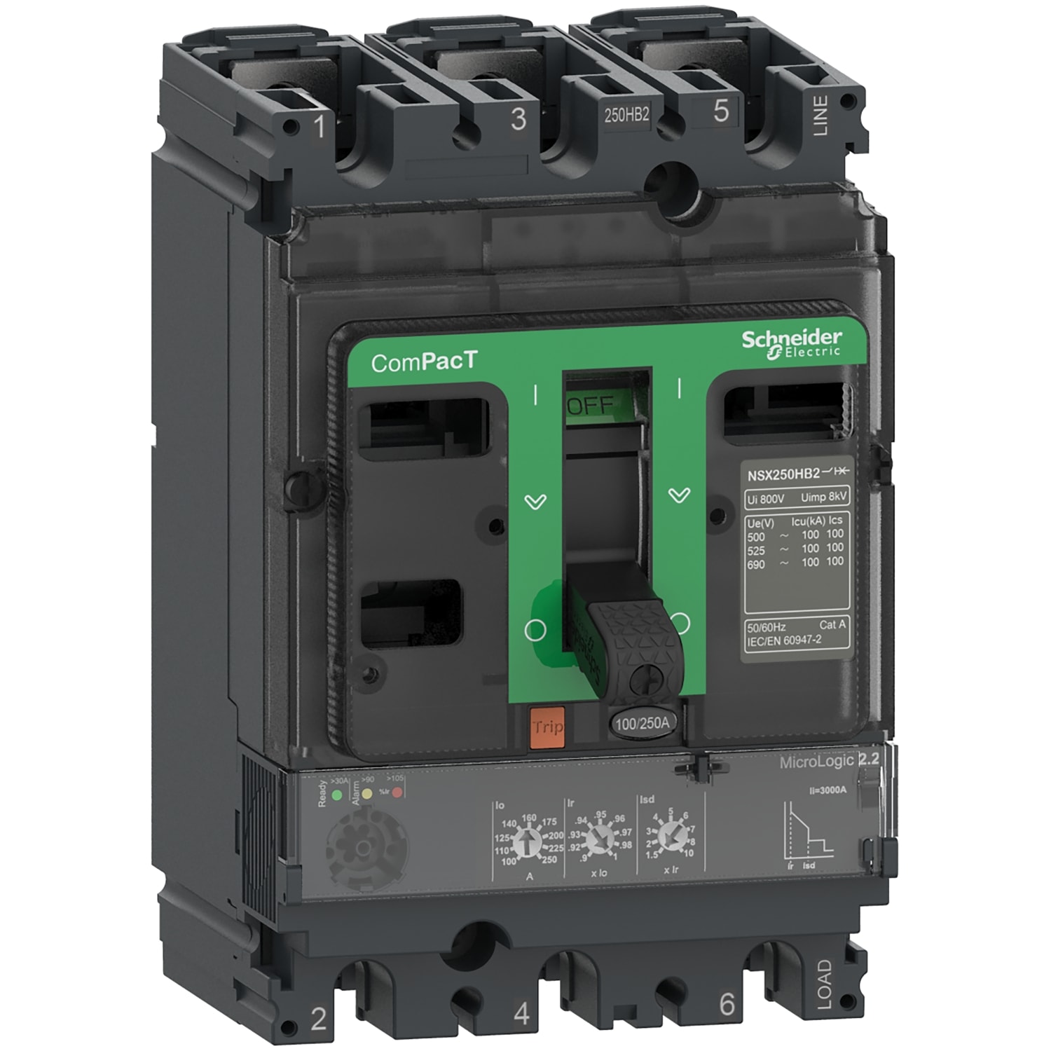SCHNEIDER ELECTRIC SNRC10V32D100 NSX100HB1 75KA MLOGIC-2.2 100A 3P3R_T