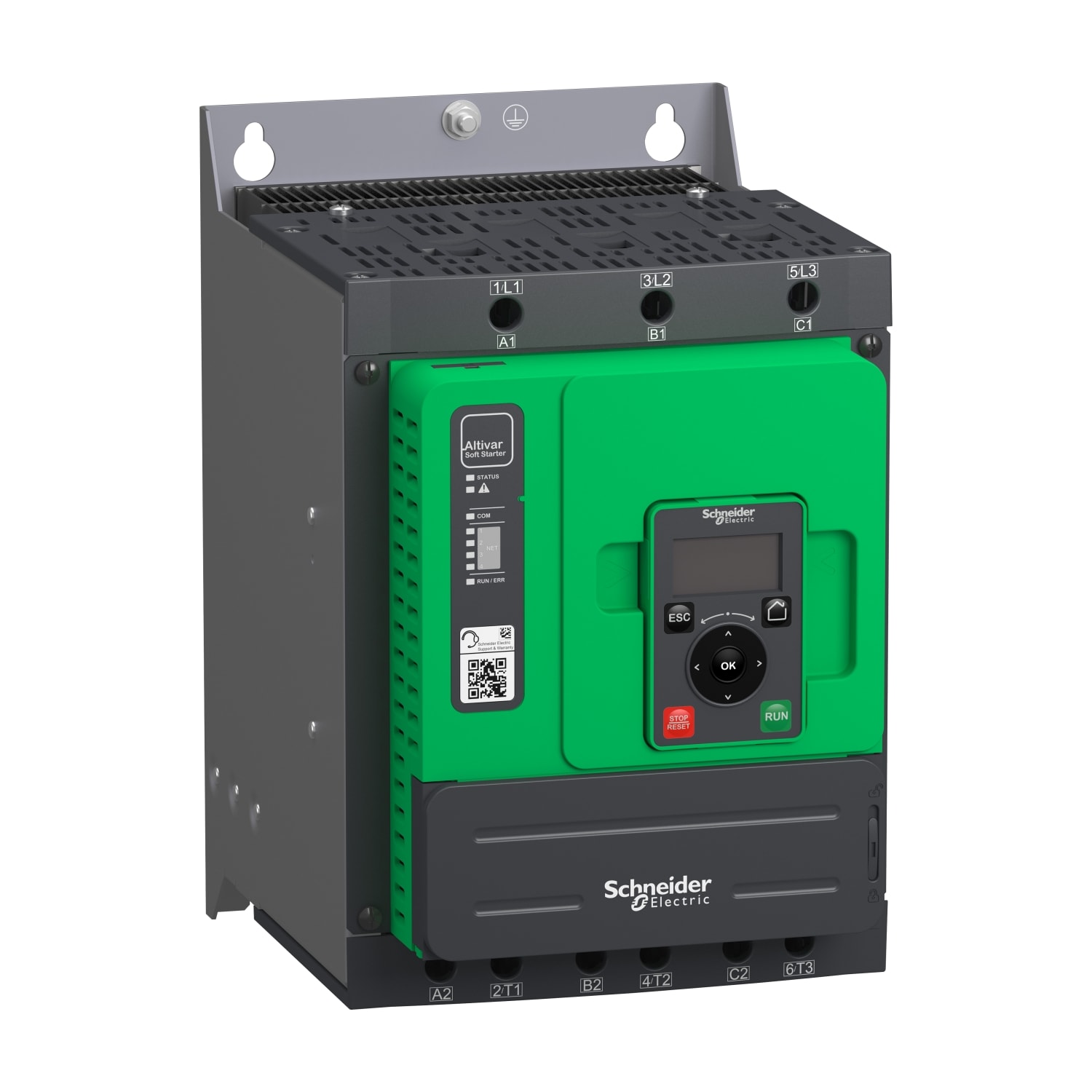 SCHNEIDER ELECTRIC - SNRATS480C11Y Altivar Soft Starter ATS480, 110 A, 208...690V AC, alimentazione controllo 110...230V AC